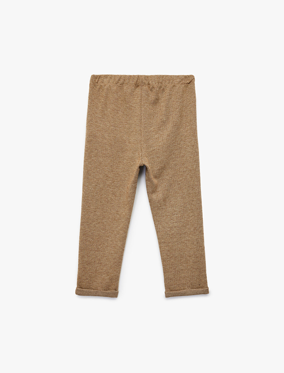 Desenli Viskon Karışımlı Beli Bağcıklı Pantolon