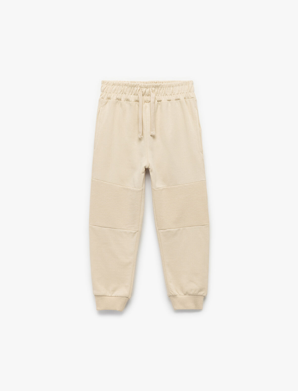 Pamuklu Şardonlu Dikiş Detaylı Cepli Beli Bağcıklı Jogger Eşofman Altı