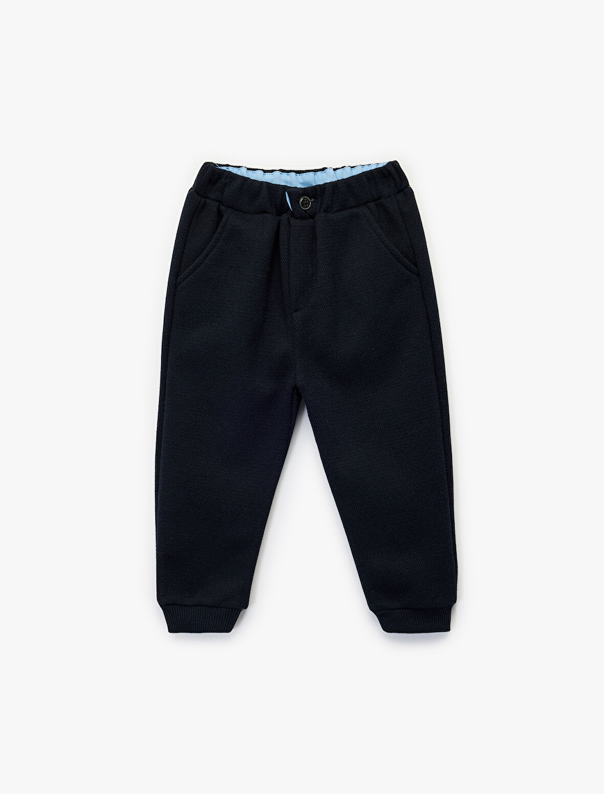 Düğme Detaylı Cepli Beli Lastikli Basic Pantolon Görünümlü Eşofman Altı 