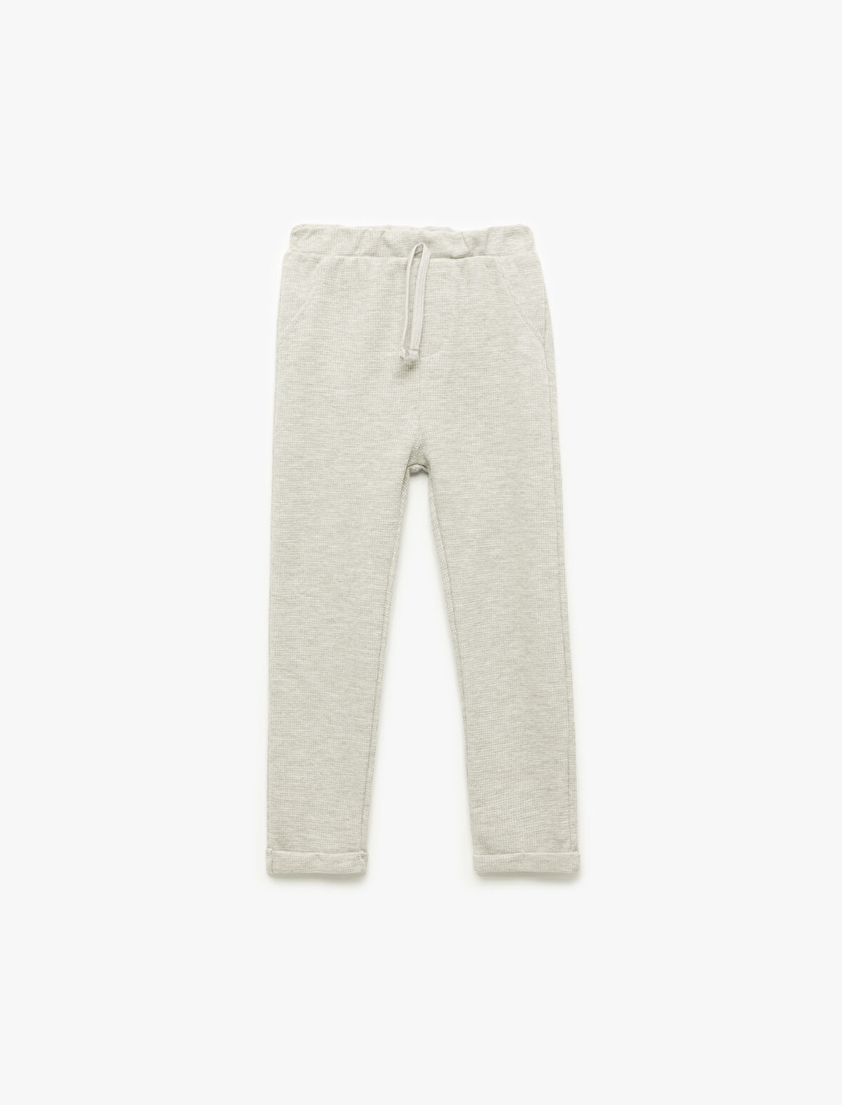 Pamuklu Dokulu Beli Bağlamalı Basic Eşofman Altı