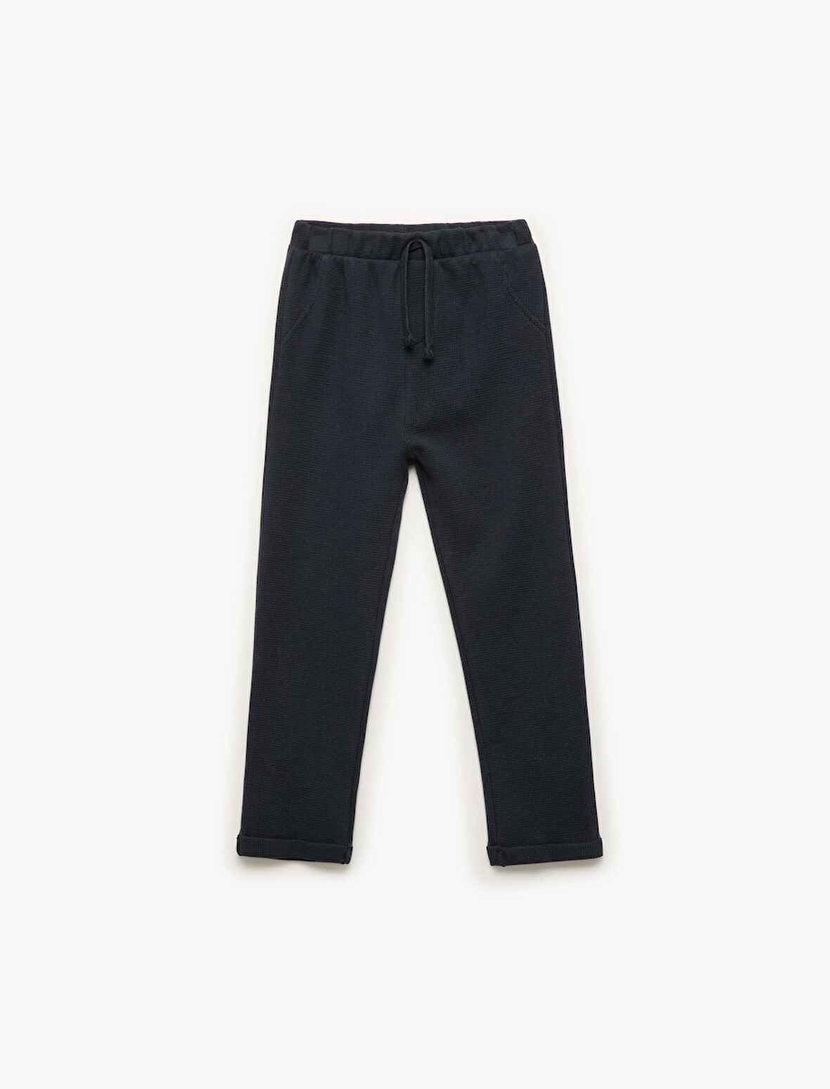 Pamuklu Dokulu Beli Bağlamalı Basic Eşofman Altı