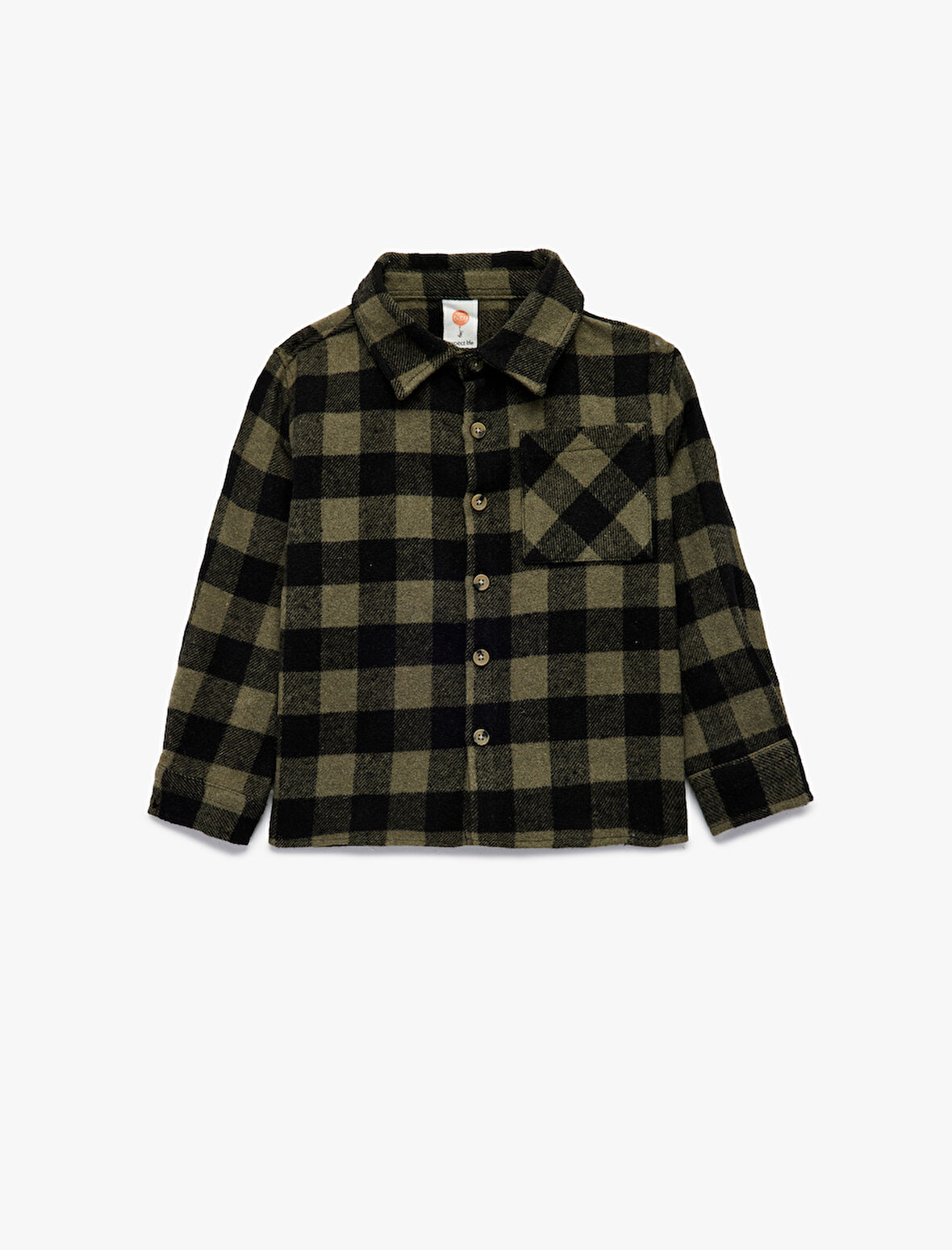 Uzun Kollu Klasik Yaka Düğmeli Cep Detaylı Ekoseli Oduncu Gömleği