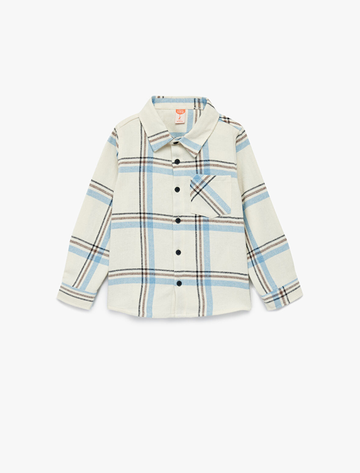 Uzun Kollu Klasik Yaka Düğmeli Cep Detaylı Ekoseli Oduncu Gömleği