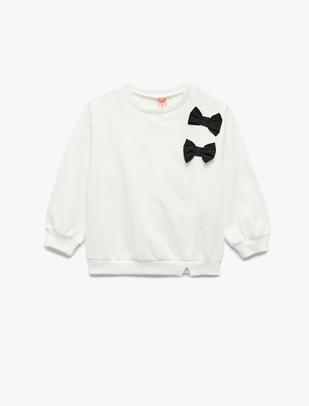 Şardonlu Uzun Kollu Bisiklet Yaka Fiyonklu Sweatshirt