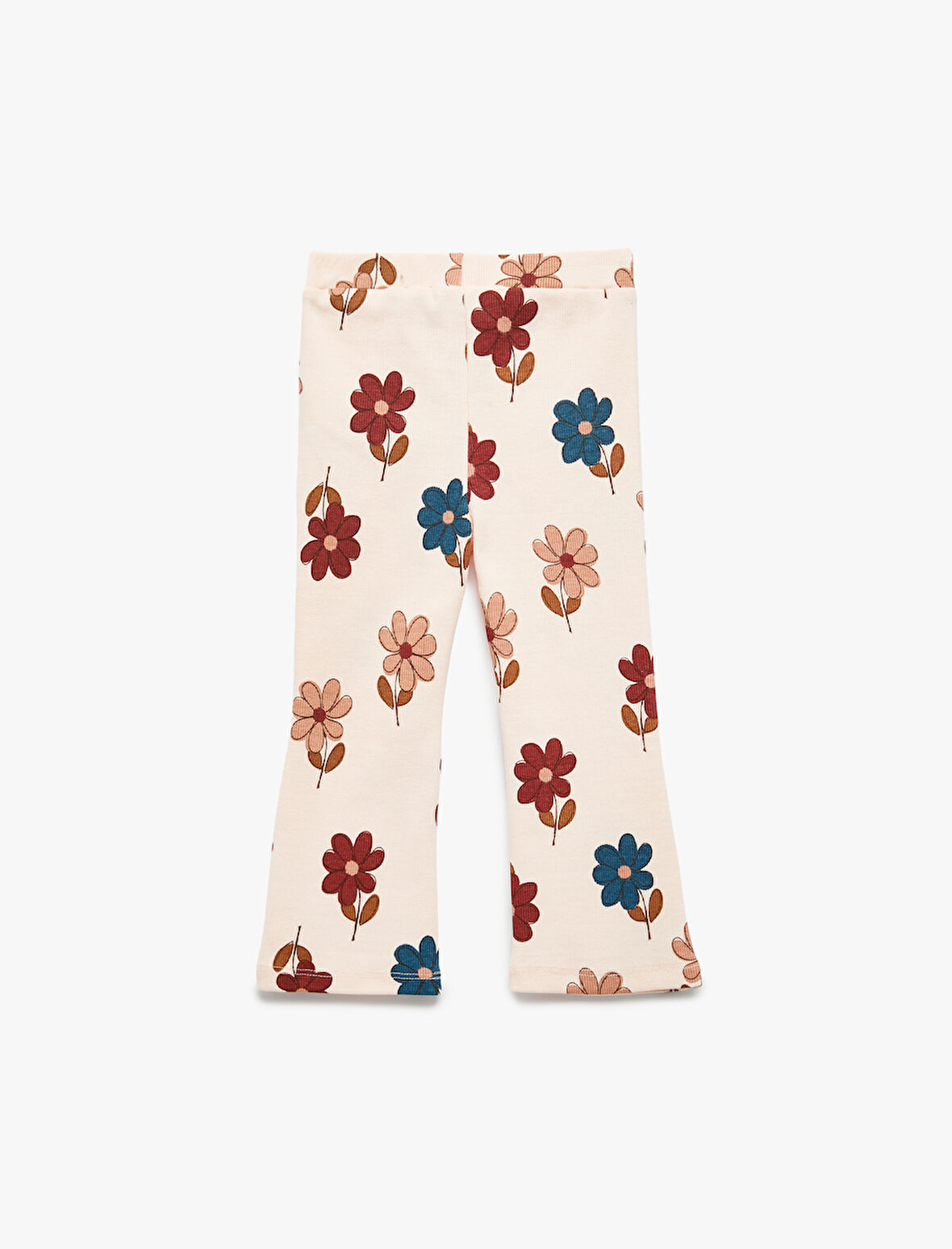 Çiçekli Kaşkorse Pamuklu İspanyol Paça Tayt