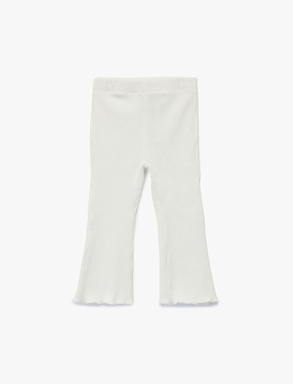 Pamuklu  Beli Lastikli Basic Kadife İspanyol Paça Tayt