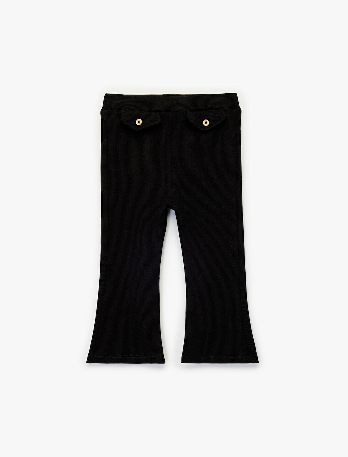 Düğme Detaylı Pamuklu İspanyol Paça Tayt