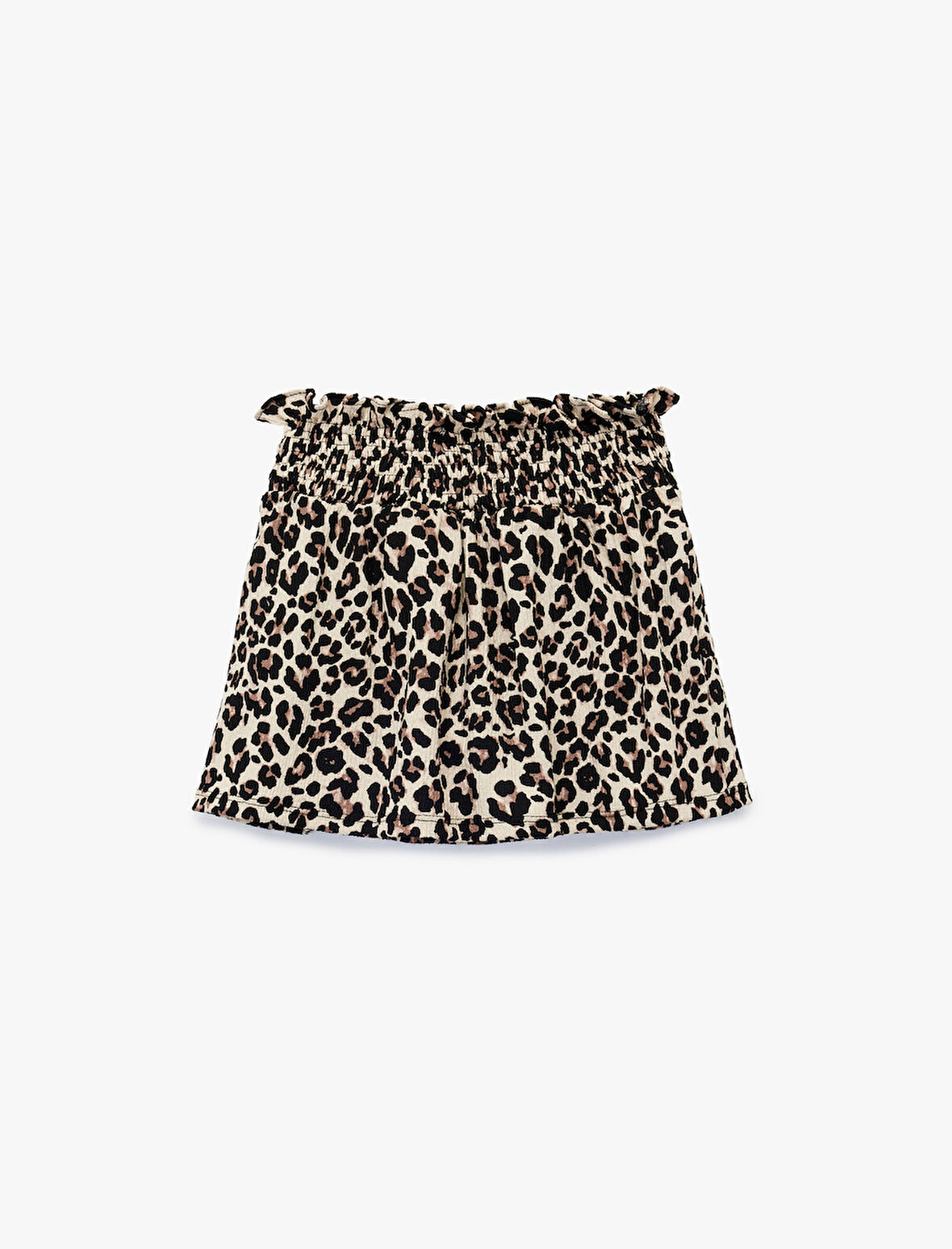 Leopar Desenli Gipeli Mini Şort Etek