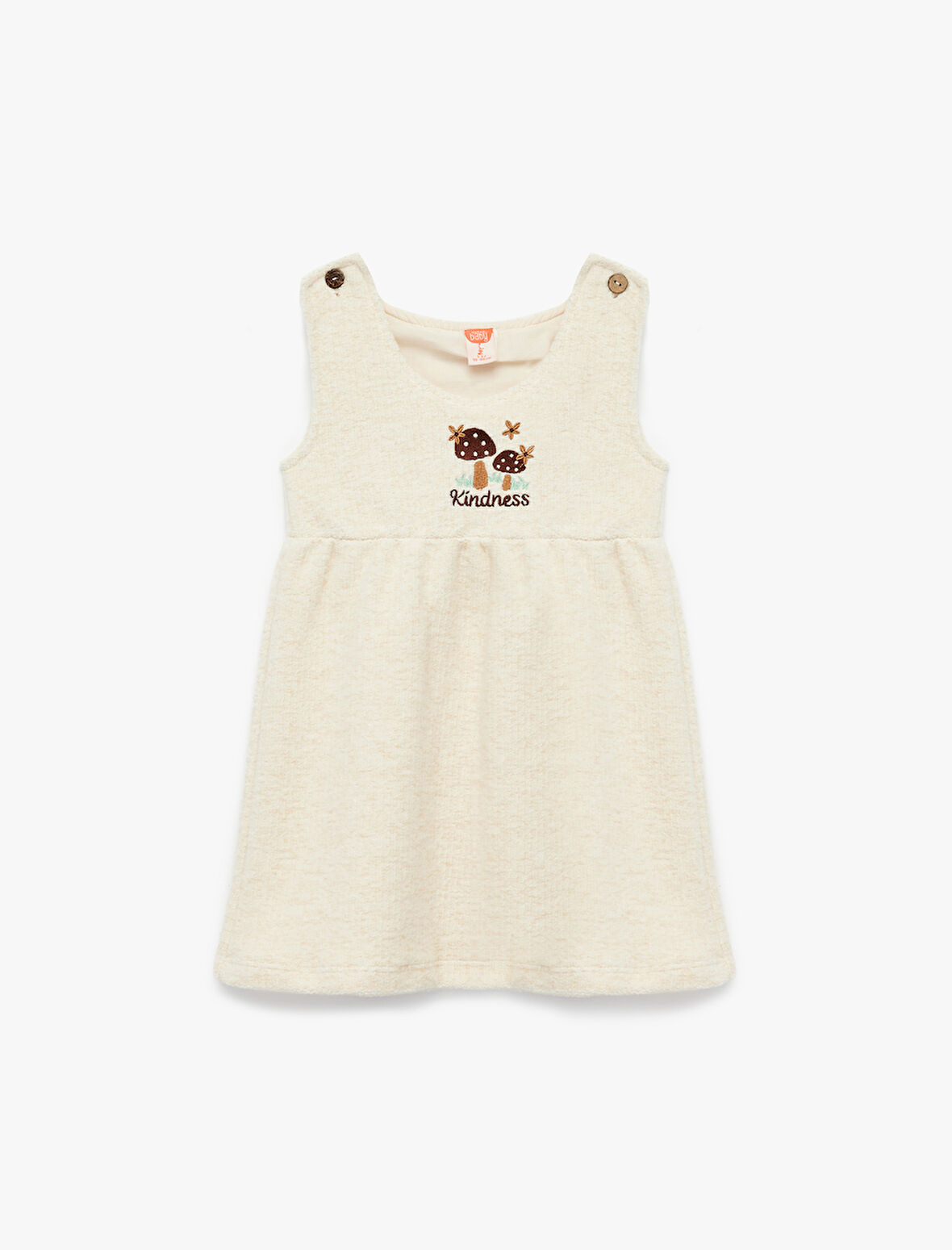 Nakış Detaylı Kolsuz Bisiklet Yaka Jile Elbise