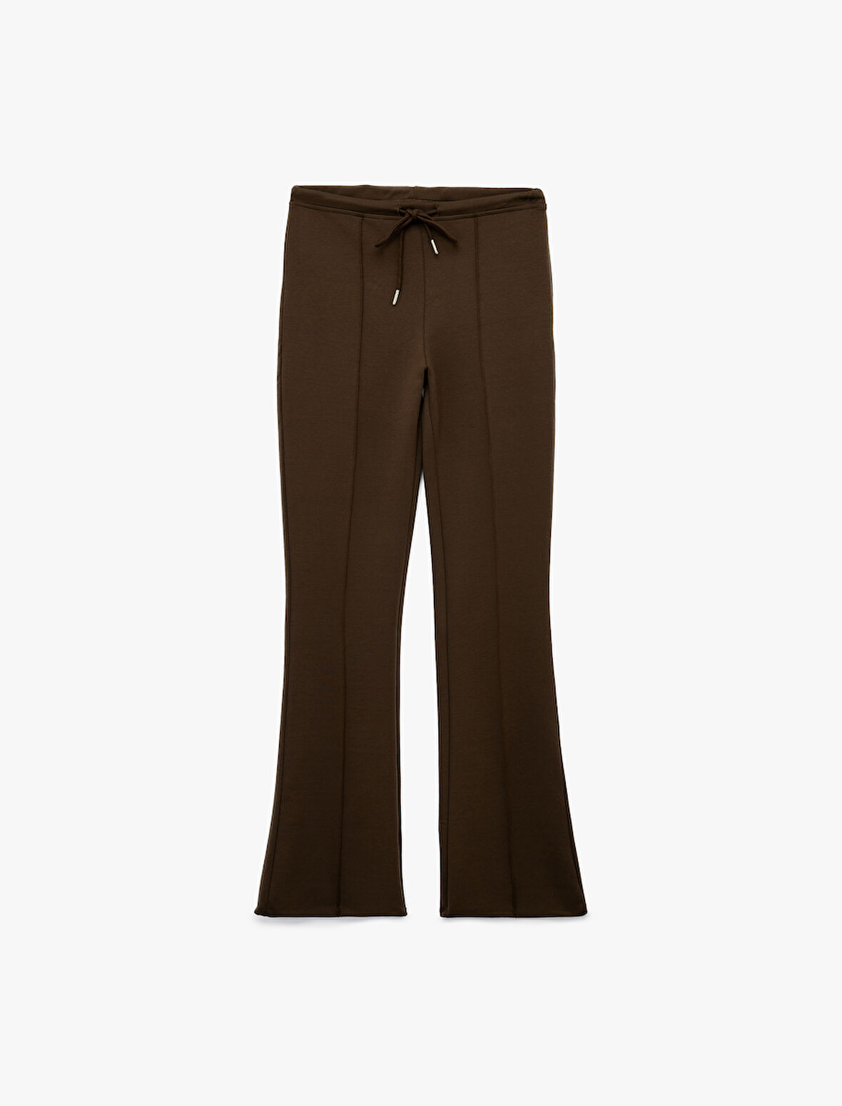 Pamuklu Beli Bağcıklı Nervürlü İspanyol Paça Eşofman Altı