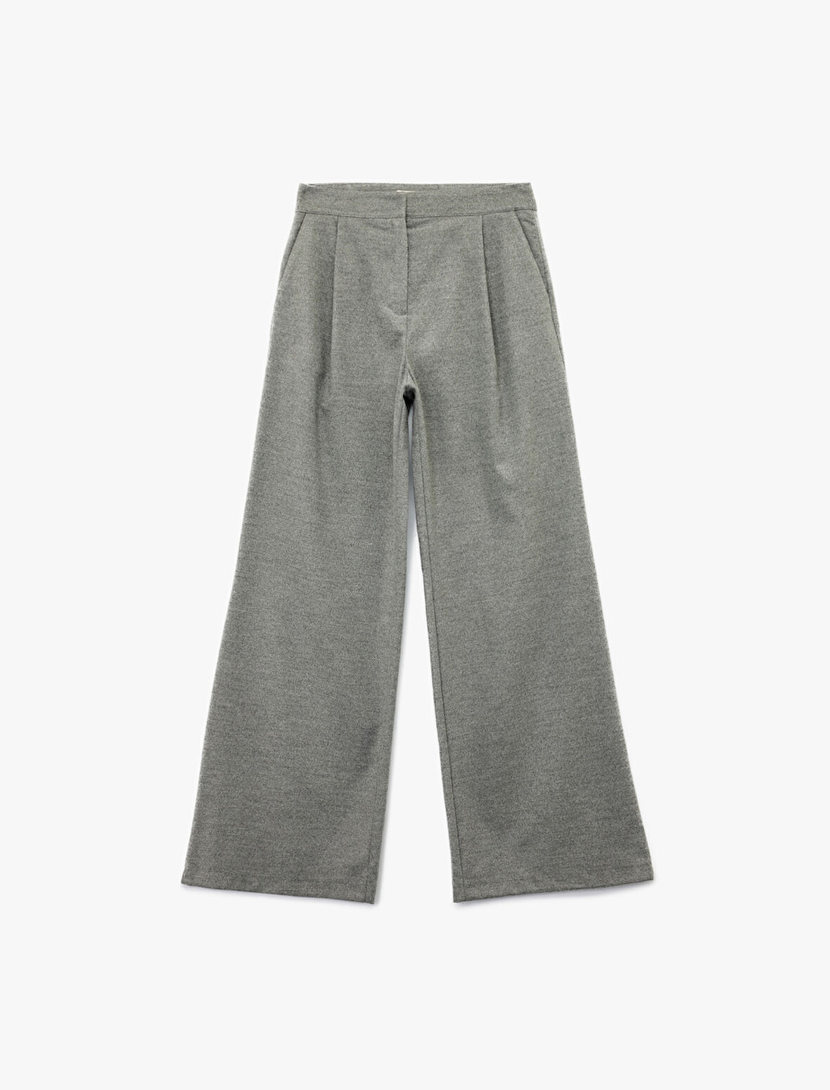 Cepli Piliseli Geniş Paça Kumaş Pantolon