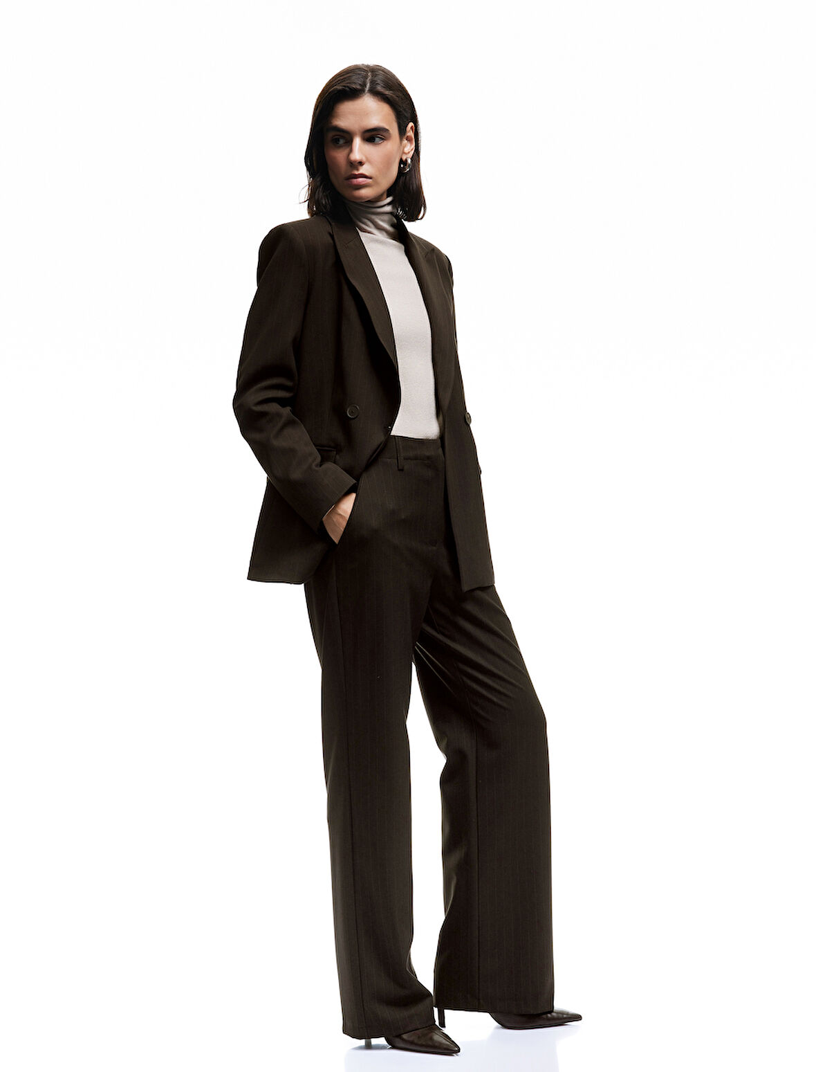 Cepli Yüksek Bel Geniş Paça Palazzo Pantolon