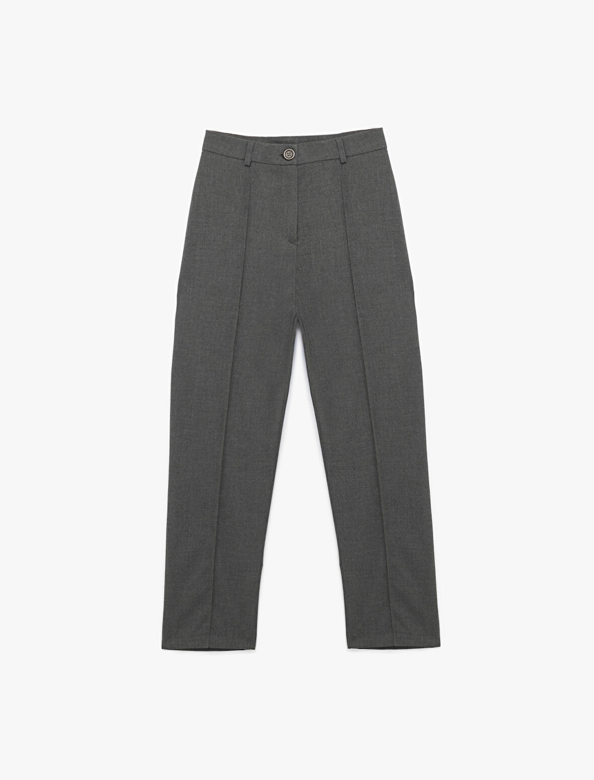 Normal Bel Straight Fit Nervür Detaylı Kumaş Pantolon