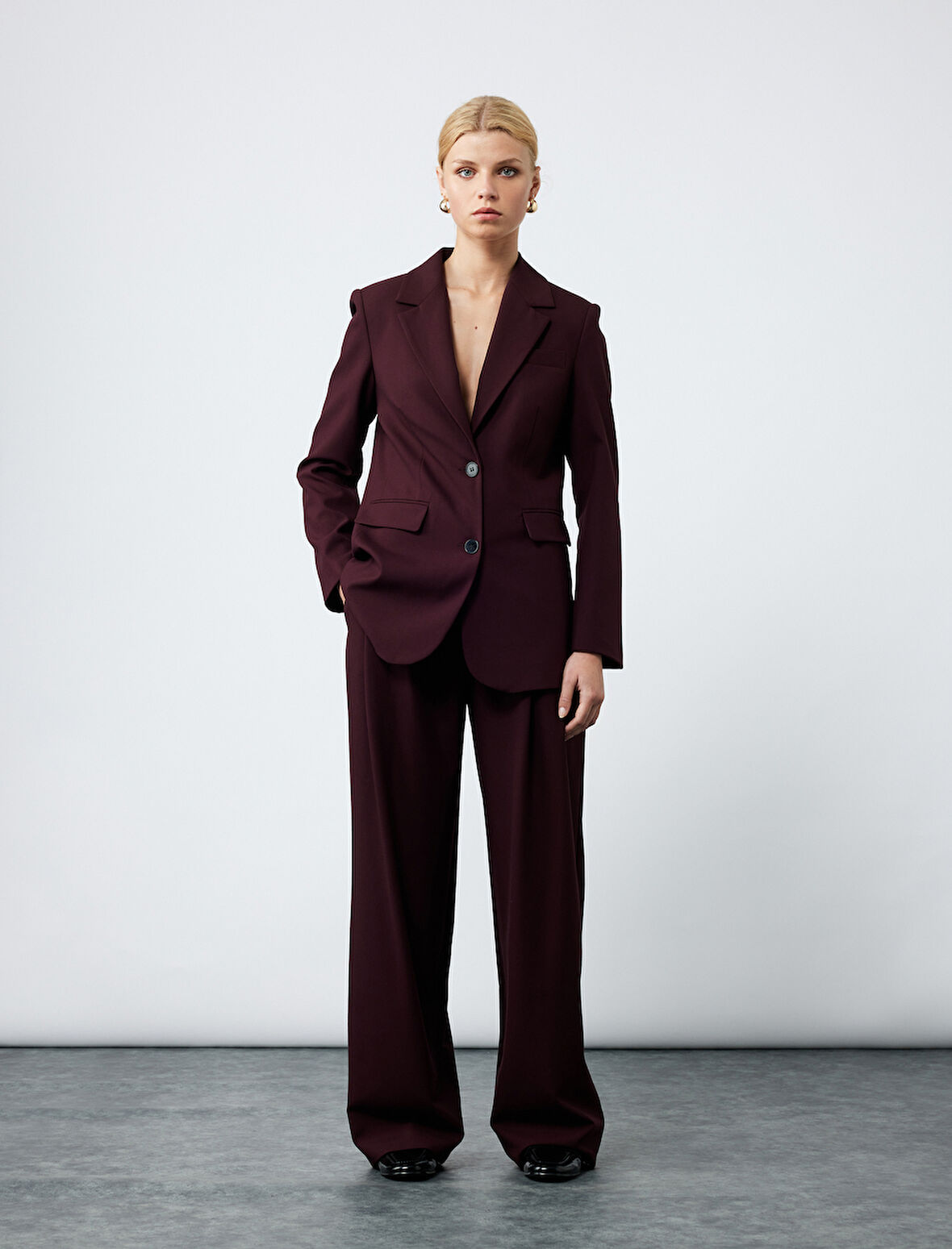 Regular Fit Kapaklı Cep Detaylı Uzun Kollu Kruvaze Blazer Ceket