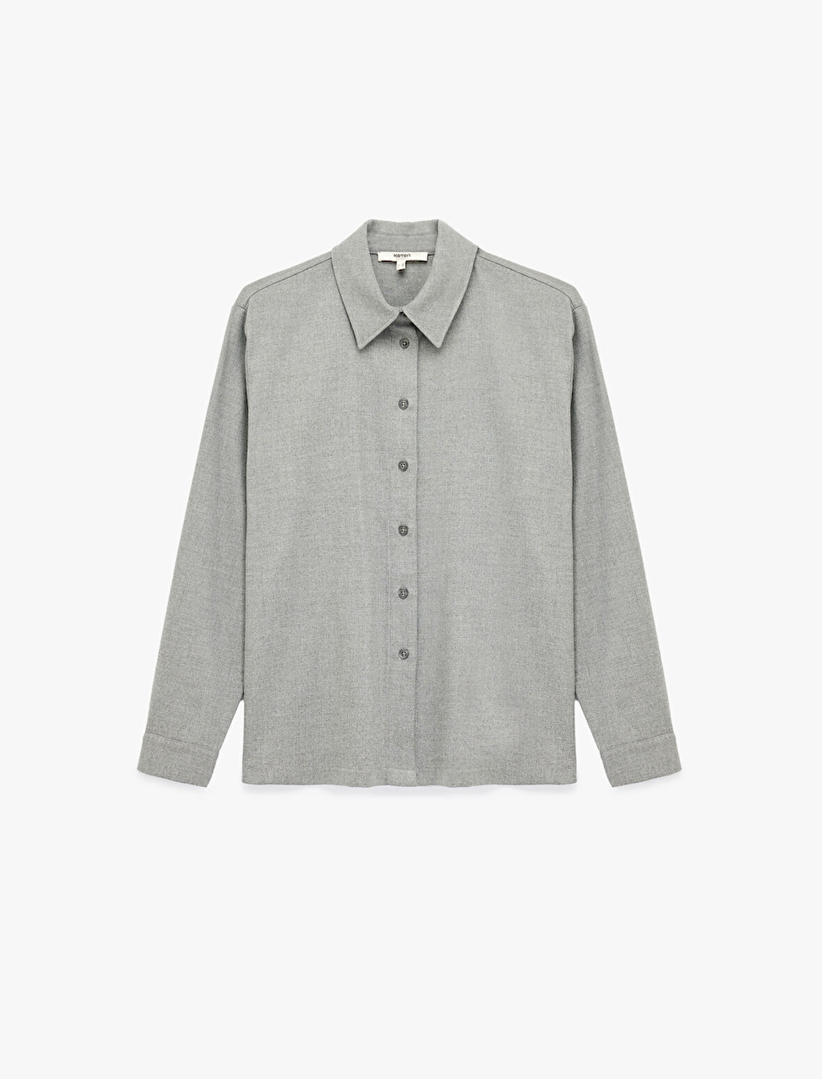 Düğmeli Viskon Karışımlı Uzun Kollu Klasik Yaka Gömlek