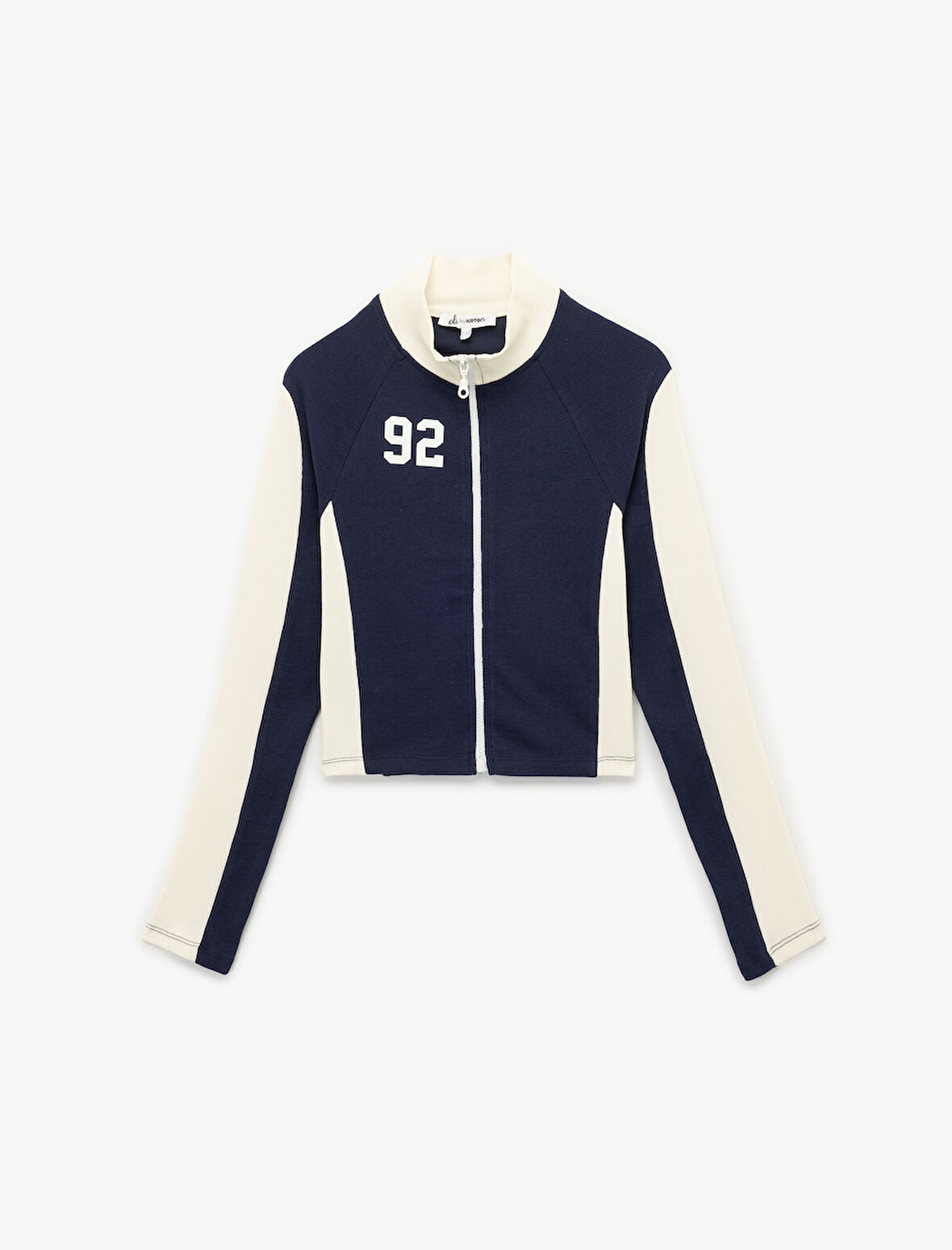 Pamuklu Fermuarlı Uzun Kollu Dik Yaka Tişört