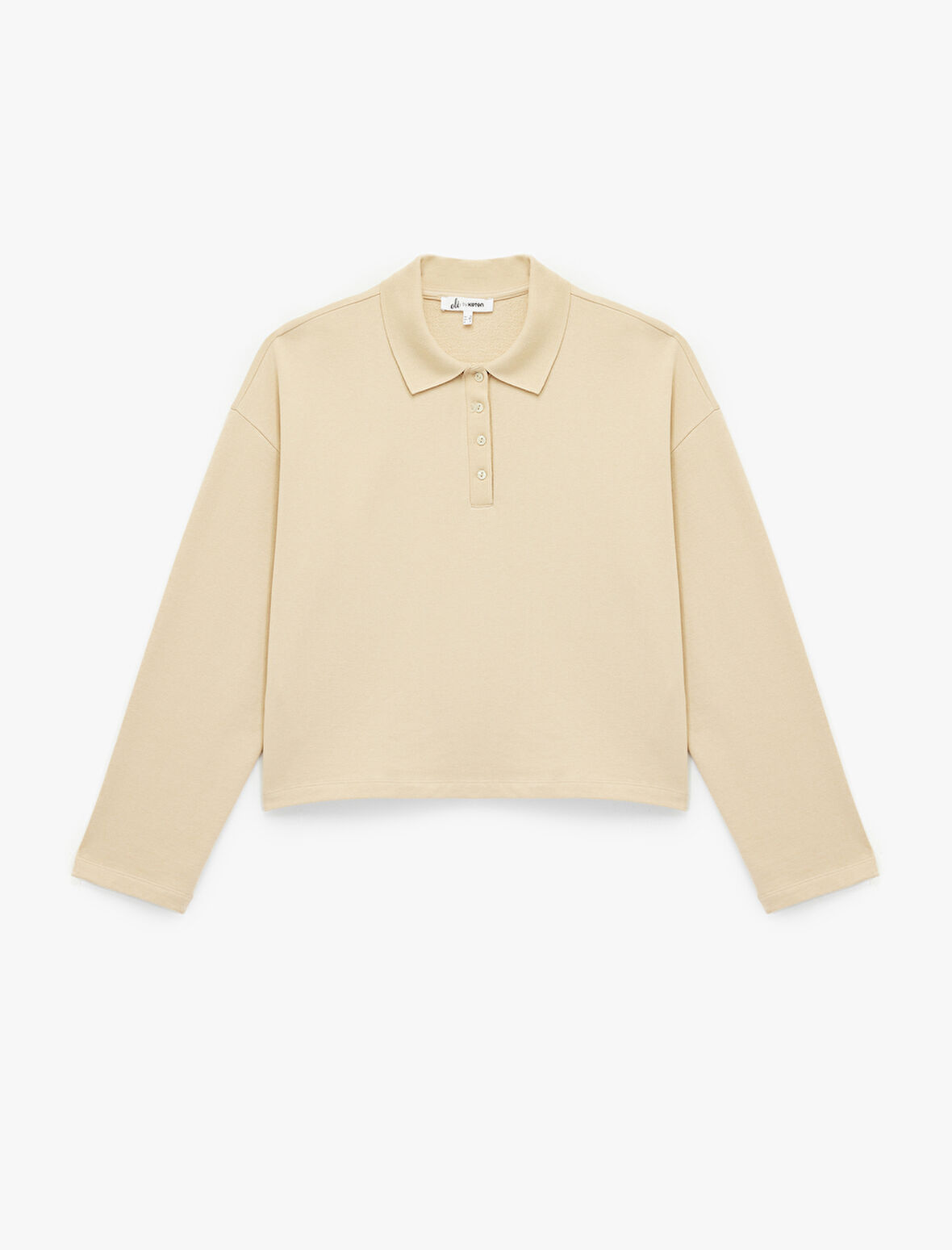 Rahat Kalıp Uzun Kollu Düğmeli Polo Yaka Tişört