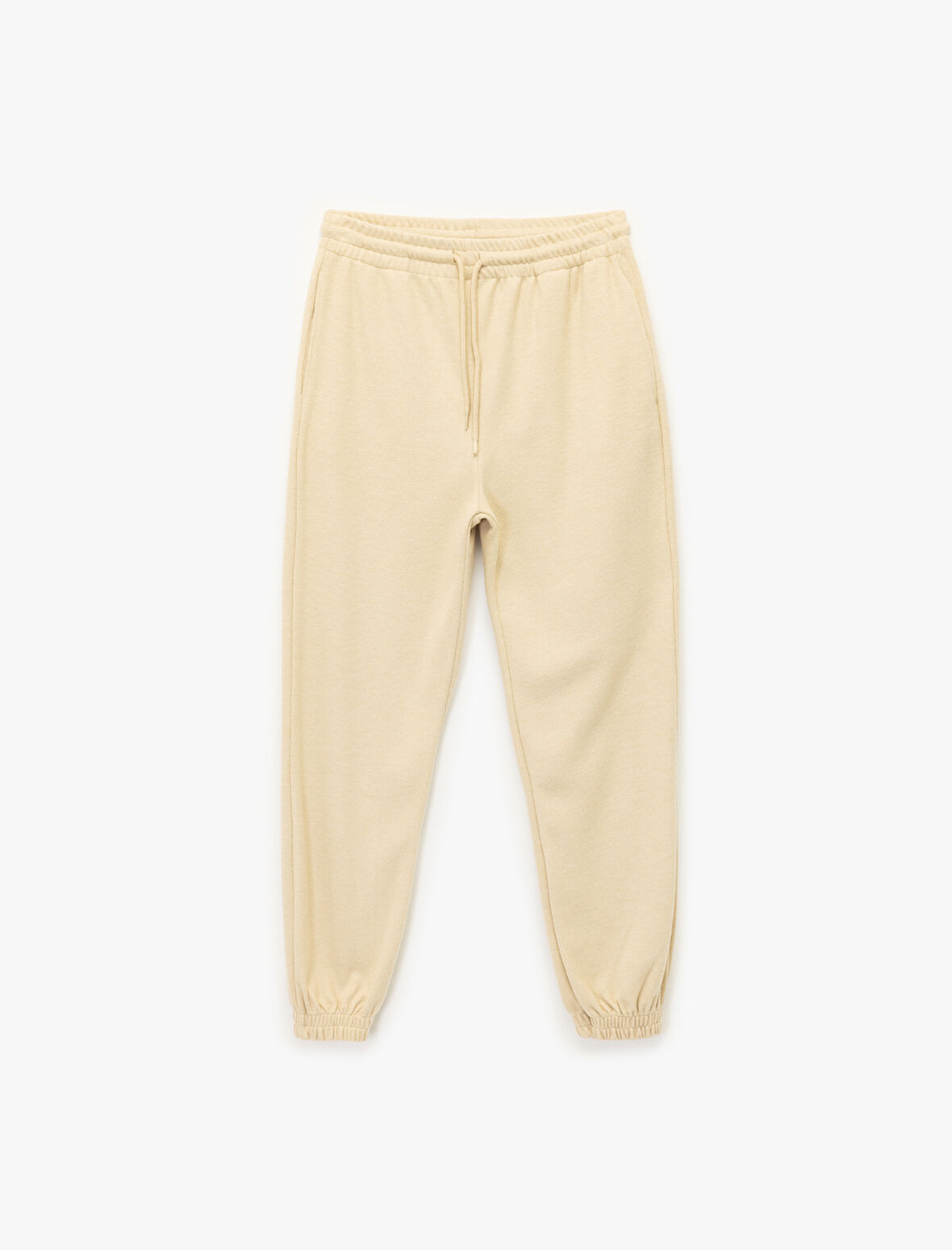 Viskon Karışımlı Rahat Kalıp Cep Detaylı Beli Bağcıklı Jogger Eşofman Altı