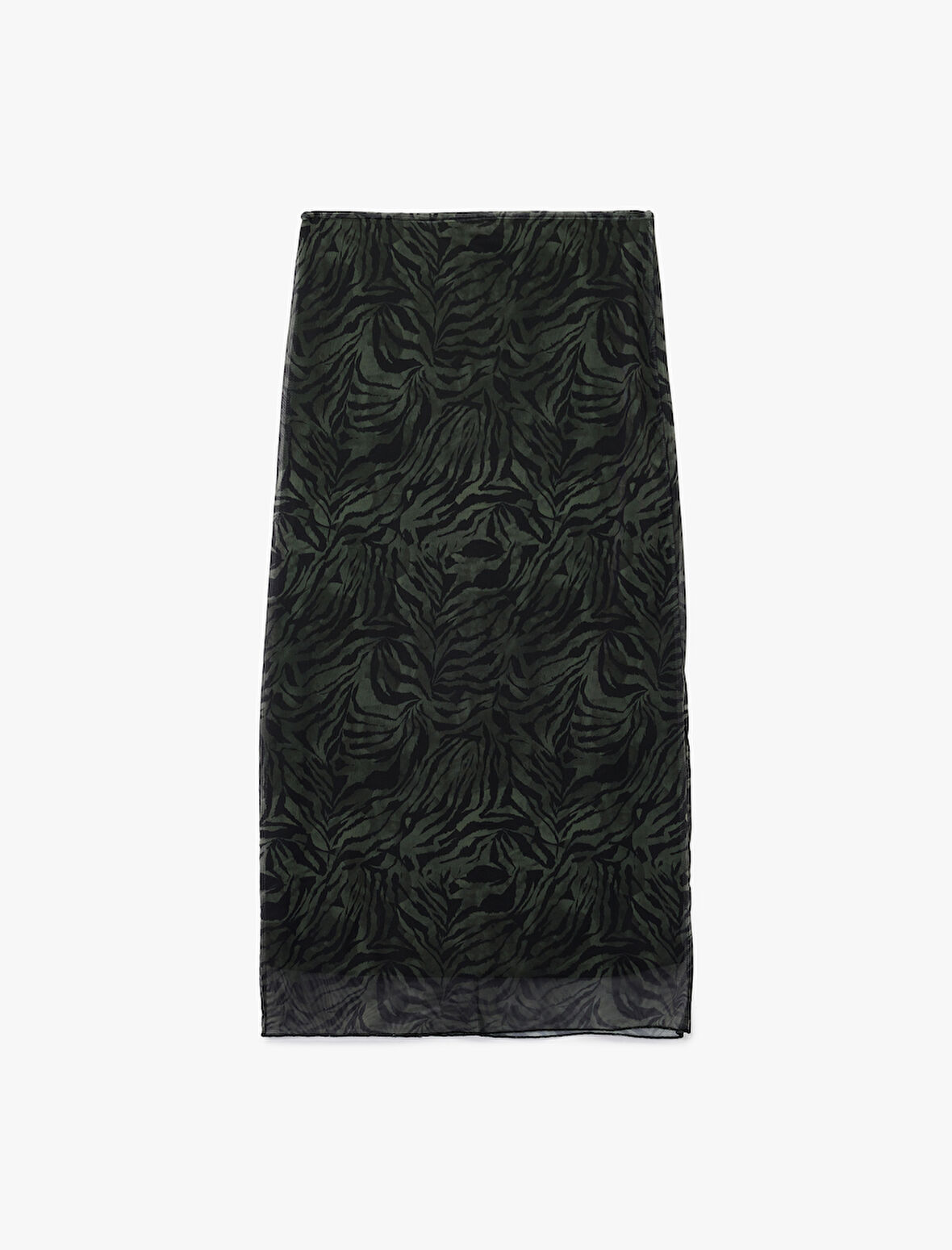 Tül Midi Kalem Leopar Etek