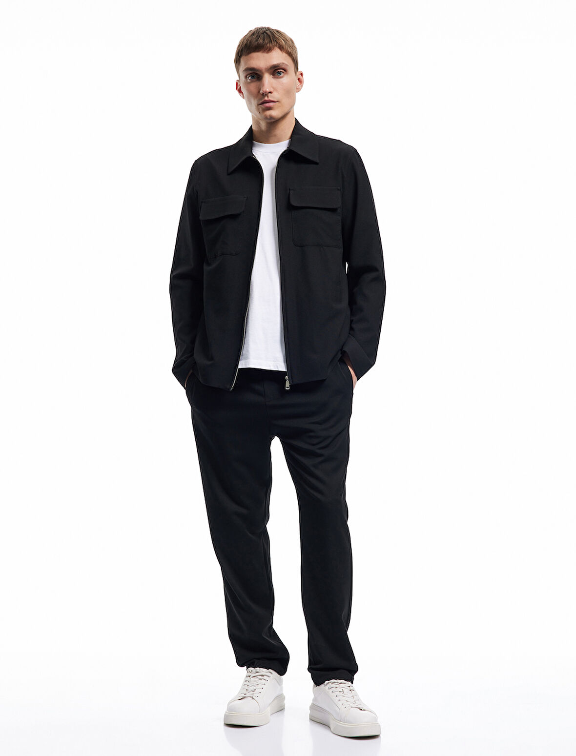 Viskon Karışımlı Cep Detaylı Beli Bağcıklı Pantolon