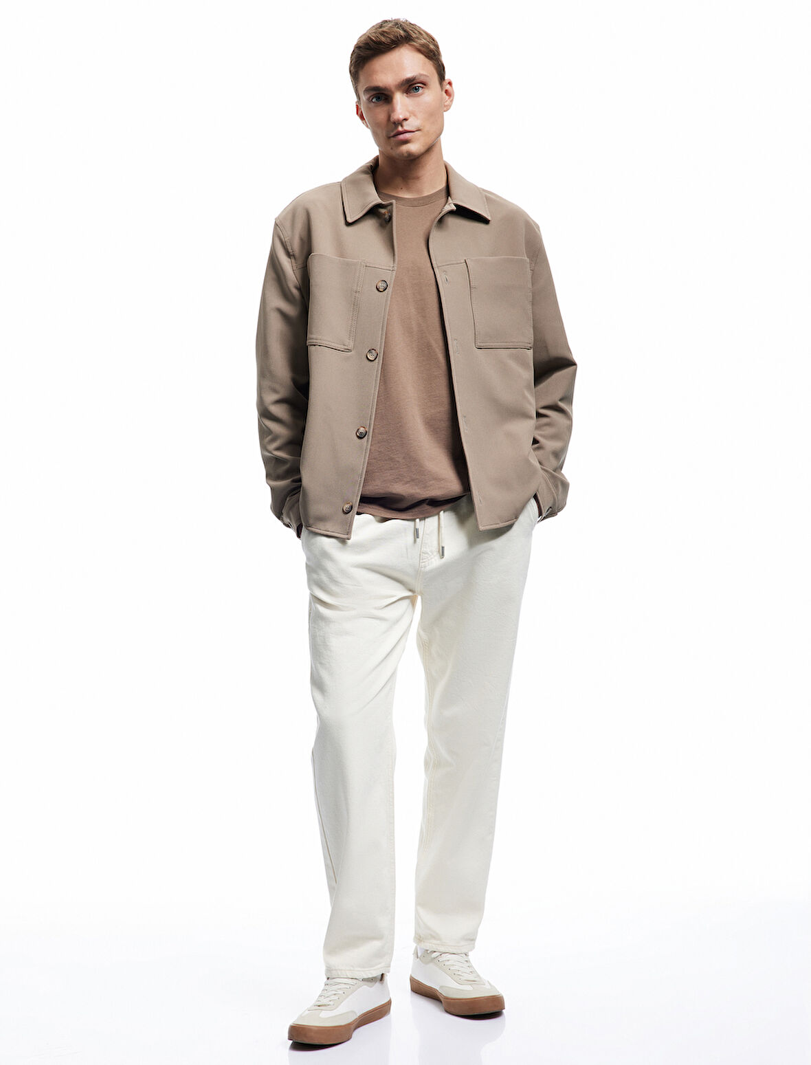 Pamuklu Oversize Cep Detaylı Bol Beli Bağcıklı Jean Pantolon