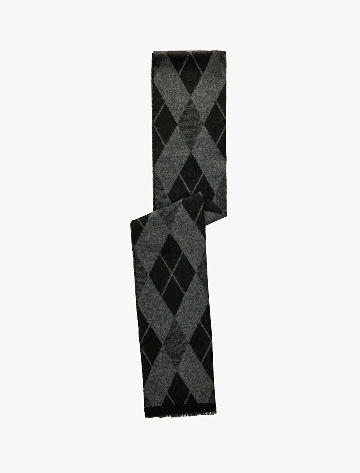 Viskon Karışımlı Uzun Baklava Desenli Atkı