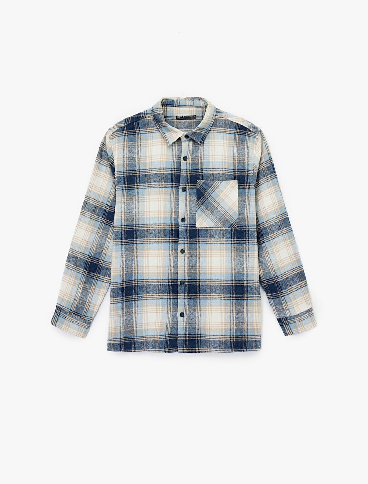 Regular Fit Uzun Kollu Cep Detaylı Klasik Yaka Oduncu Gömleği