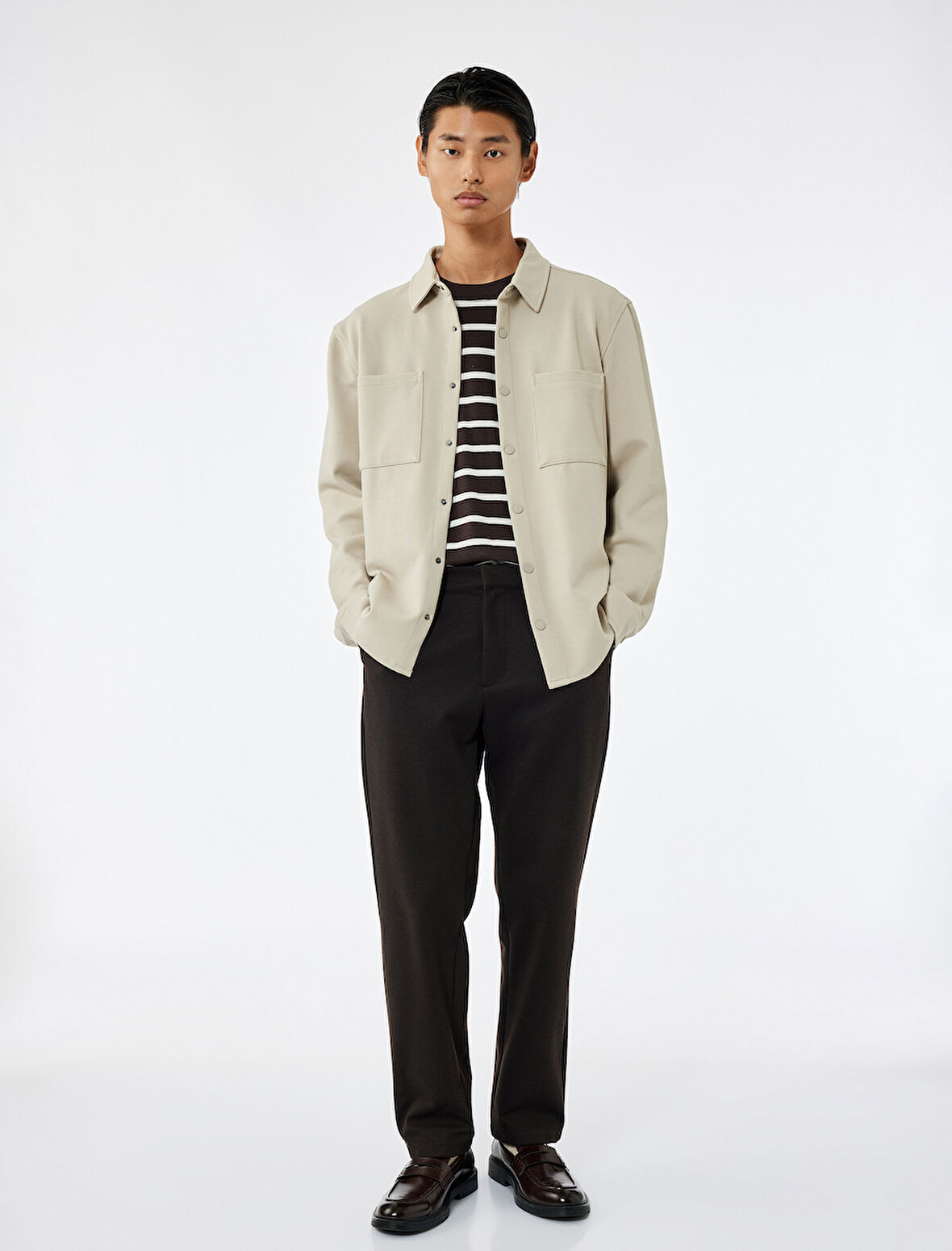 Regular Fit Cepli Çıtçıt Düğme Detaylı Klasik Yaka Uzun Kollu Gömlek Ceket