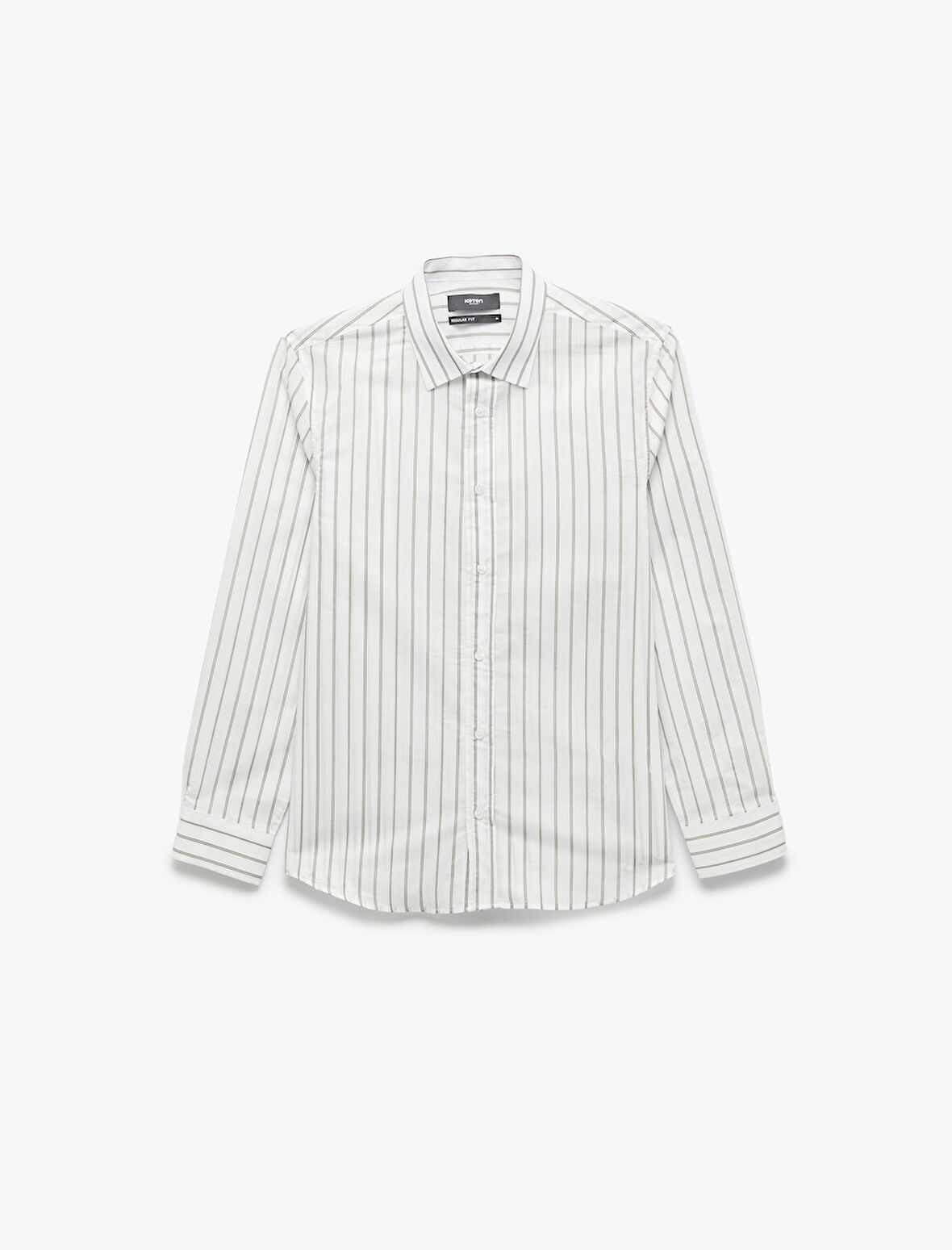 Regular Fit Uzun Kollu Klasik Yaka Pamuklu Poplin Gömlek