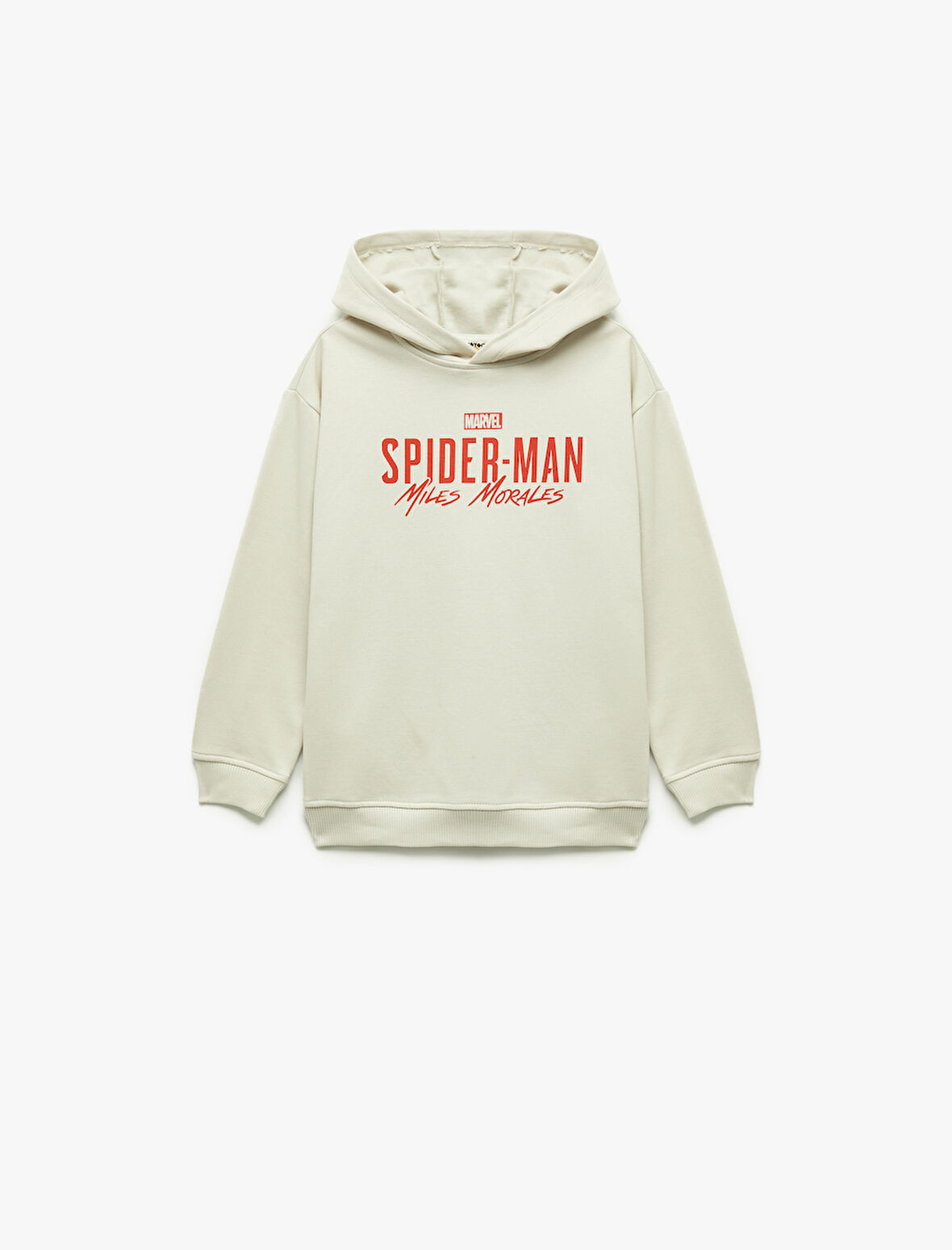 Lisanslı Örümcek Adam Baskılı Uzun Kollu Şardonlu Pamuklu Kapşonlu Sweatshirt
