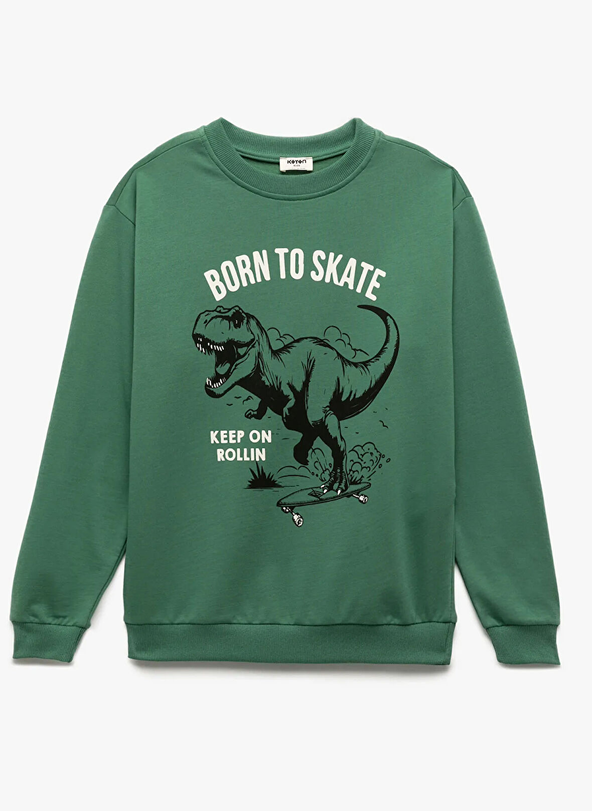 Koton Baskılı Erkek Çocuk Yeşil Sweatshırt 6WKB10175TK