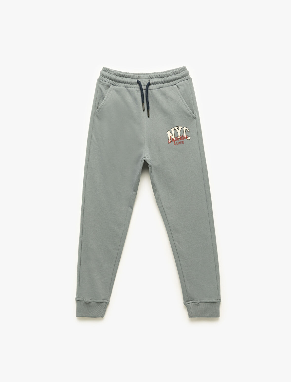 Baskılı Beli Bağlamalı Pamuklu Eşofman Altı