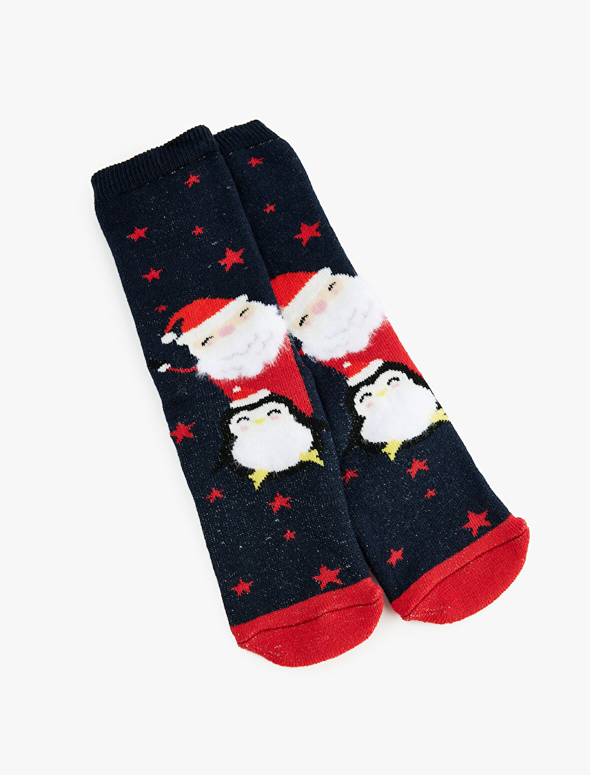 Pamuklu Noel Baba Baskılı Yılbaşı Çorap