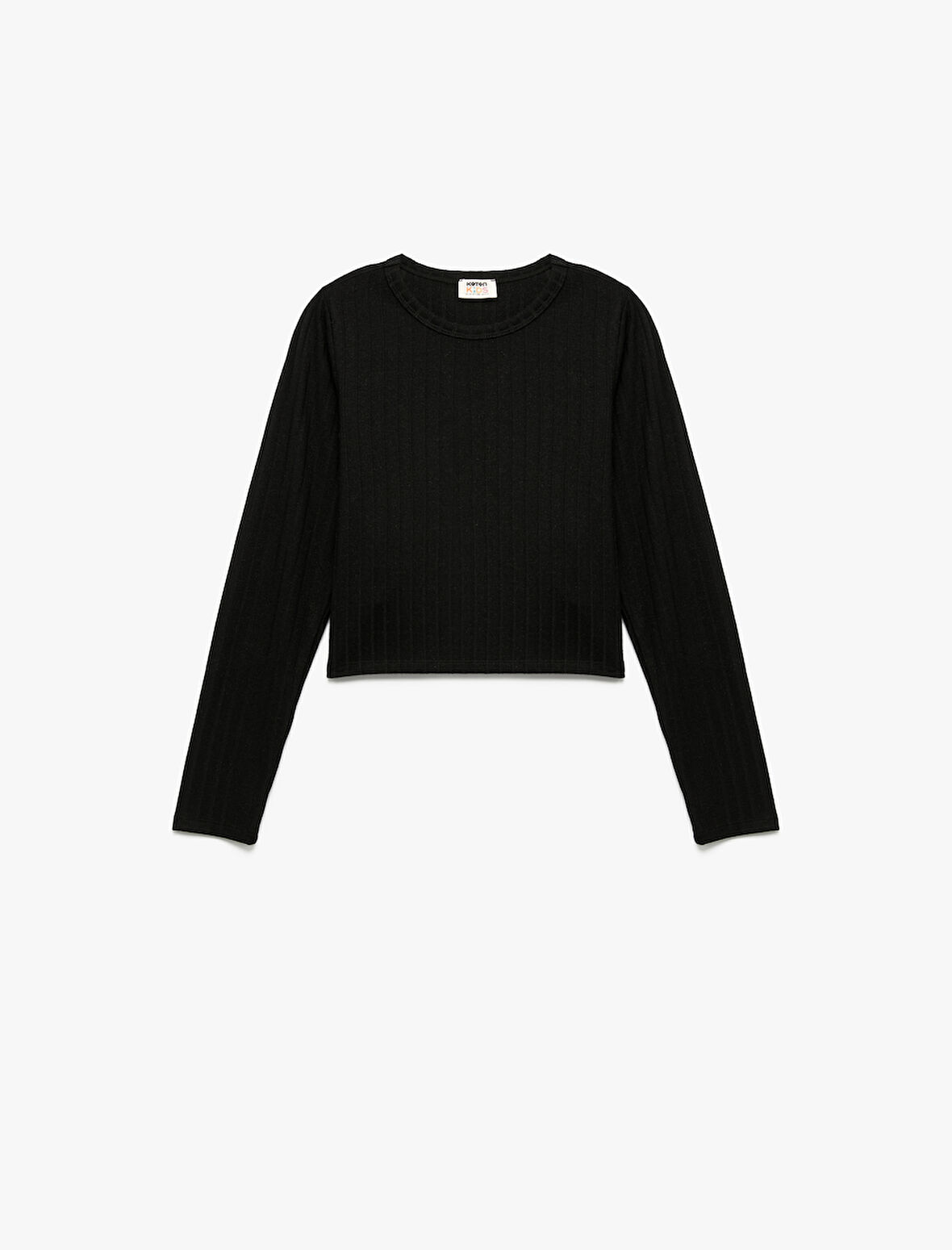 Viskon Karışımlı Uzun Kollu Bisiklet Yaka Basic Tişört