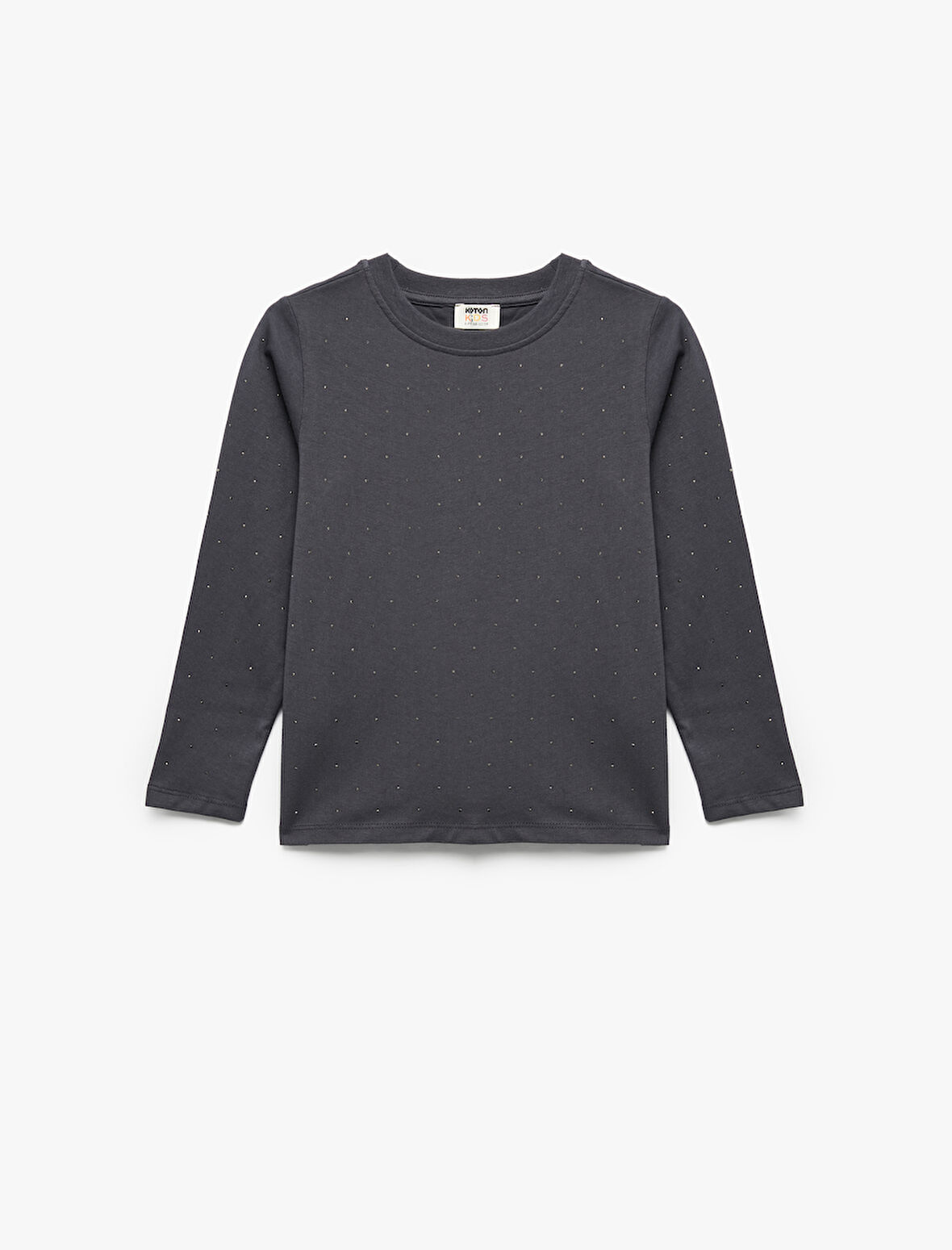 Uzun Kollu Bisiklet Yaka Pamuklu Tişört