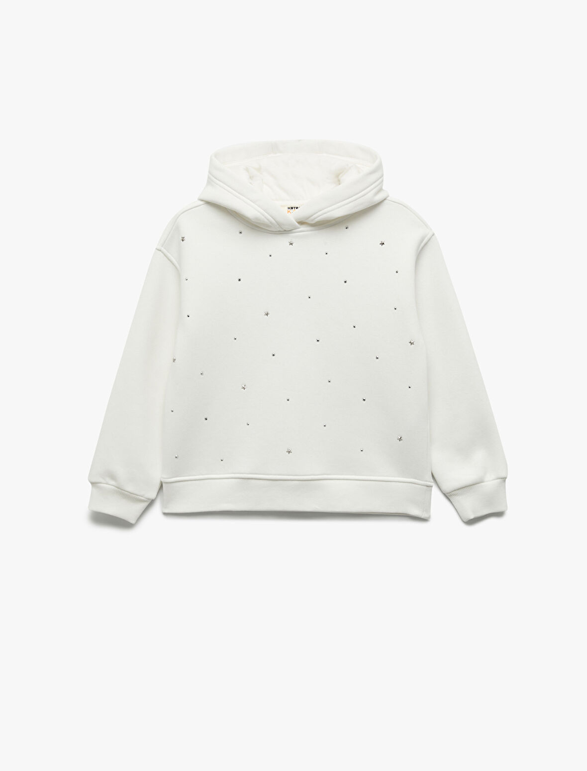 Şardonlu Uzun Kollu Oversize Kapşonlu Sweatshirt