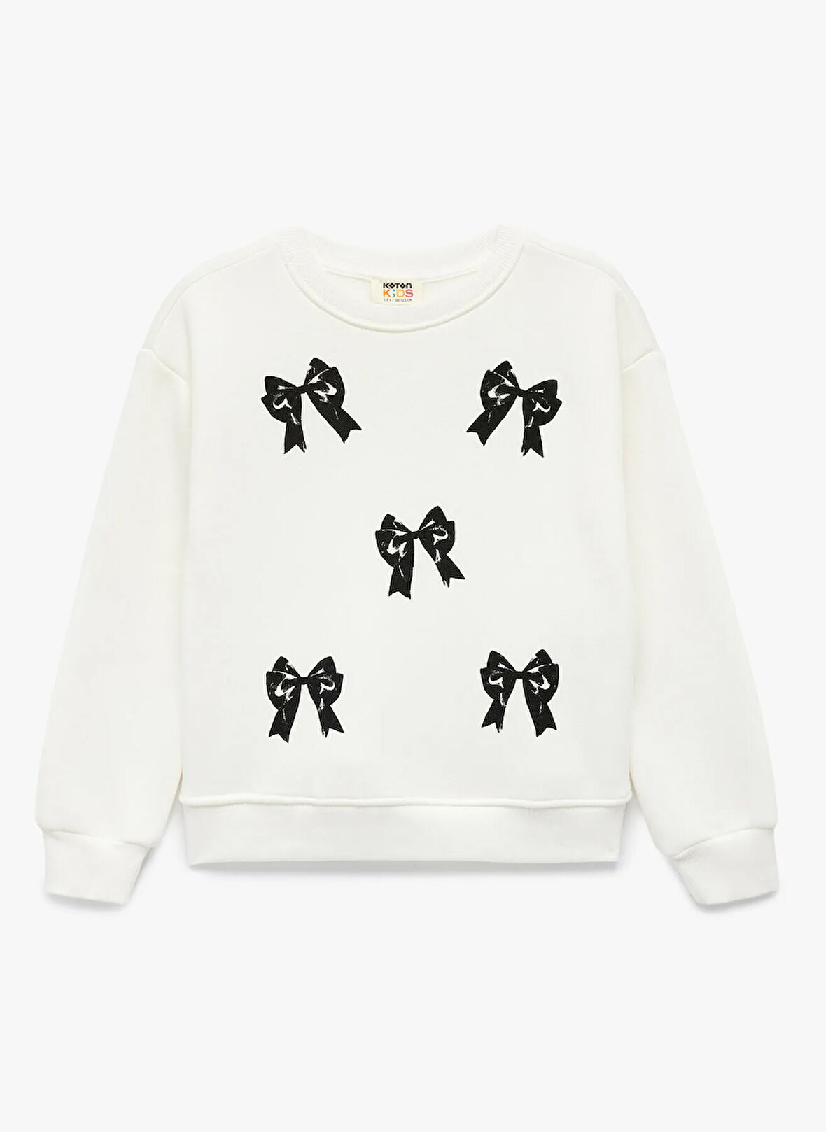 Koton Baskılı Kız Çocuk Ekru Sweatshırt 6WKG10211AK