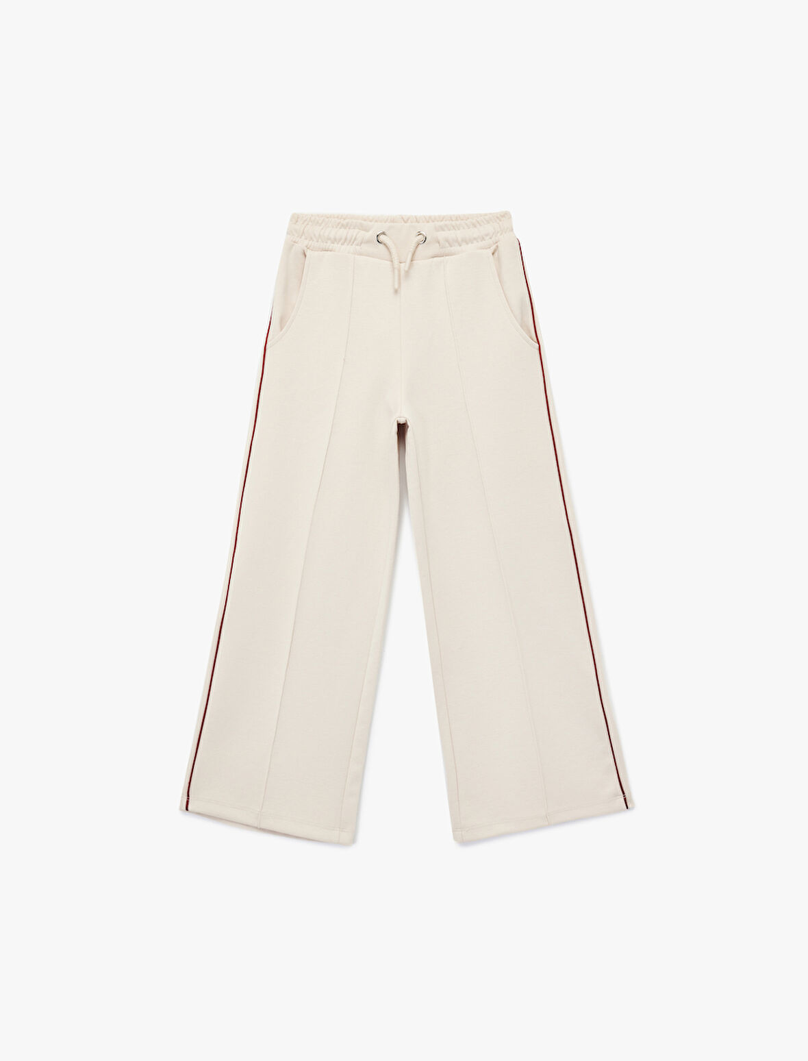 Pamuklu Beli Bağcıklı Cepli Geniş Paça Eşofman Altı