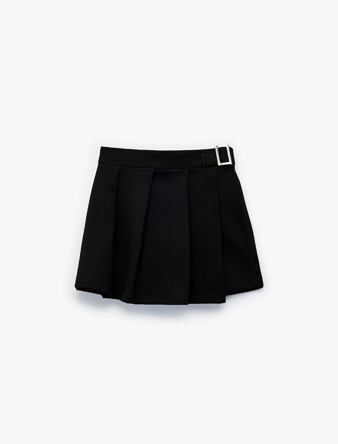 Toka Detaylı Viskon Karışımlı Pileli Etek