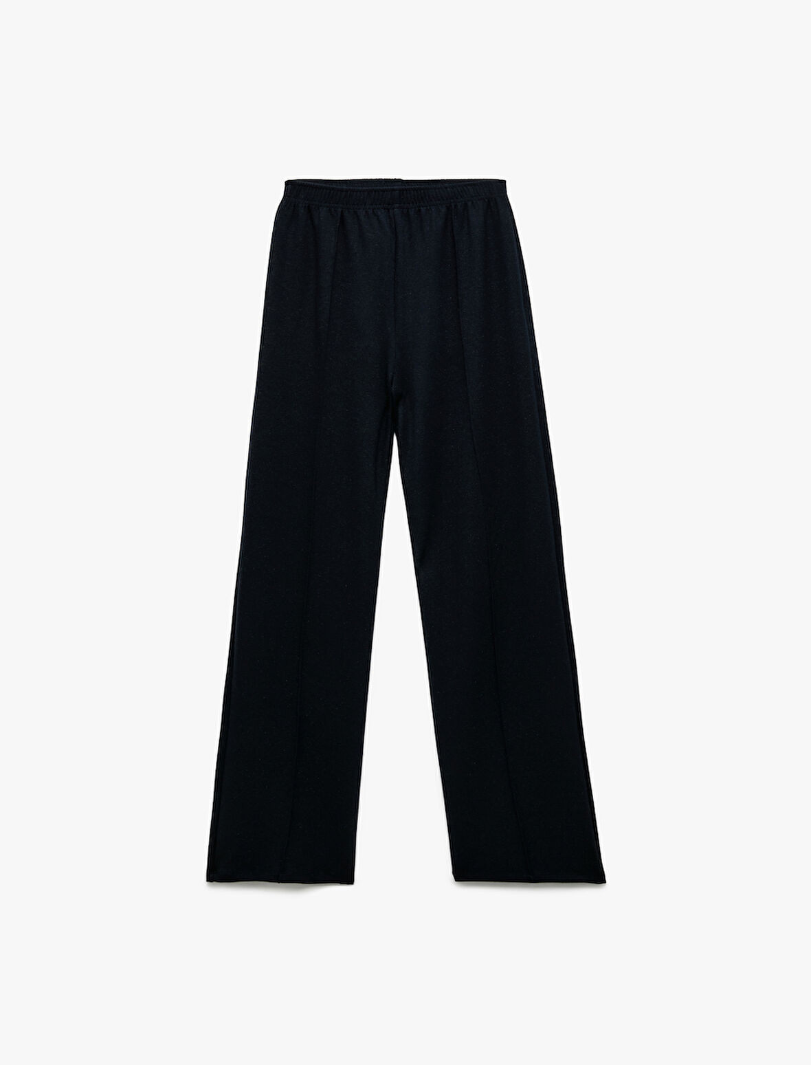 Viskon Karışımlı Beli Lastikli Basic Geniş Paça Pantolon