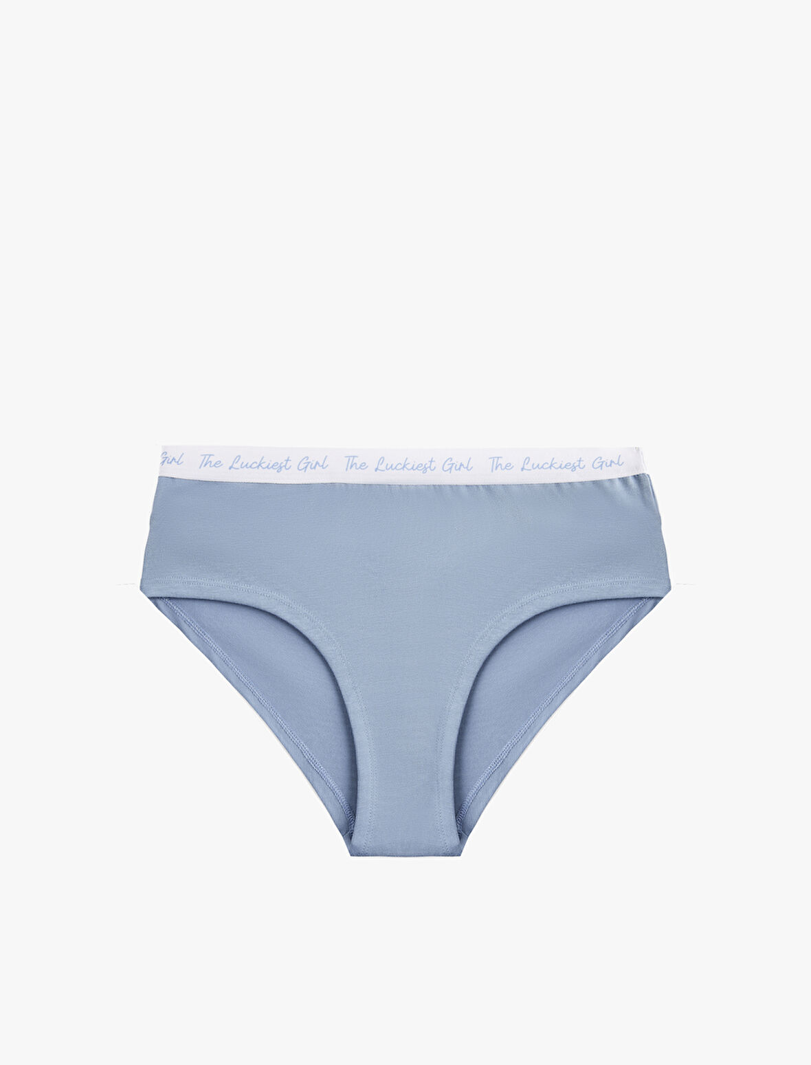 Yüksek Bel Pamuklu Baskılı Bel Detaylı Rahat Kalıp Hipster Külot