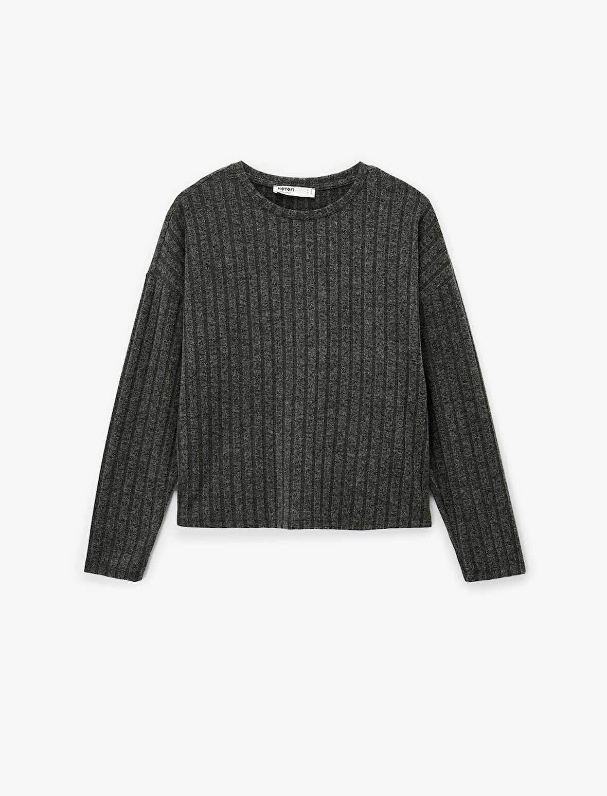 Uzun Kollu Bisiklet Yaka Rahat Kalıp Pijama Üstü