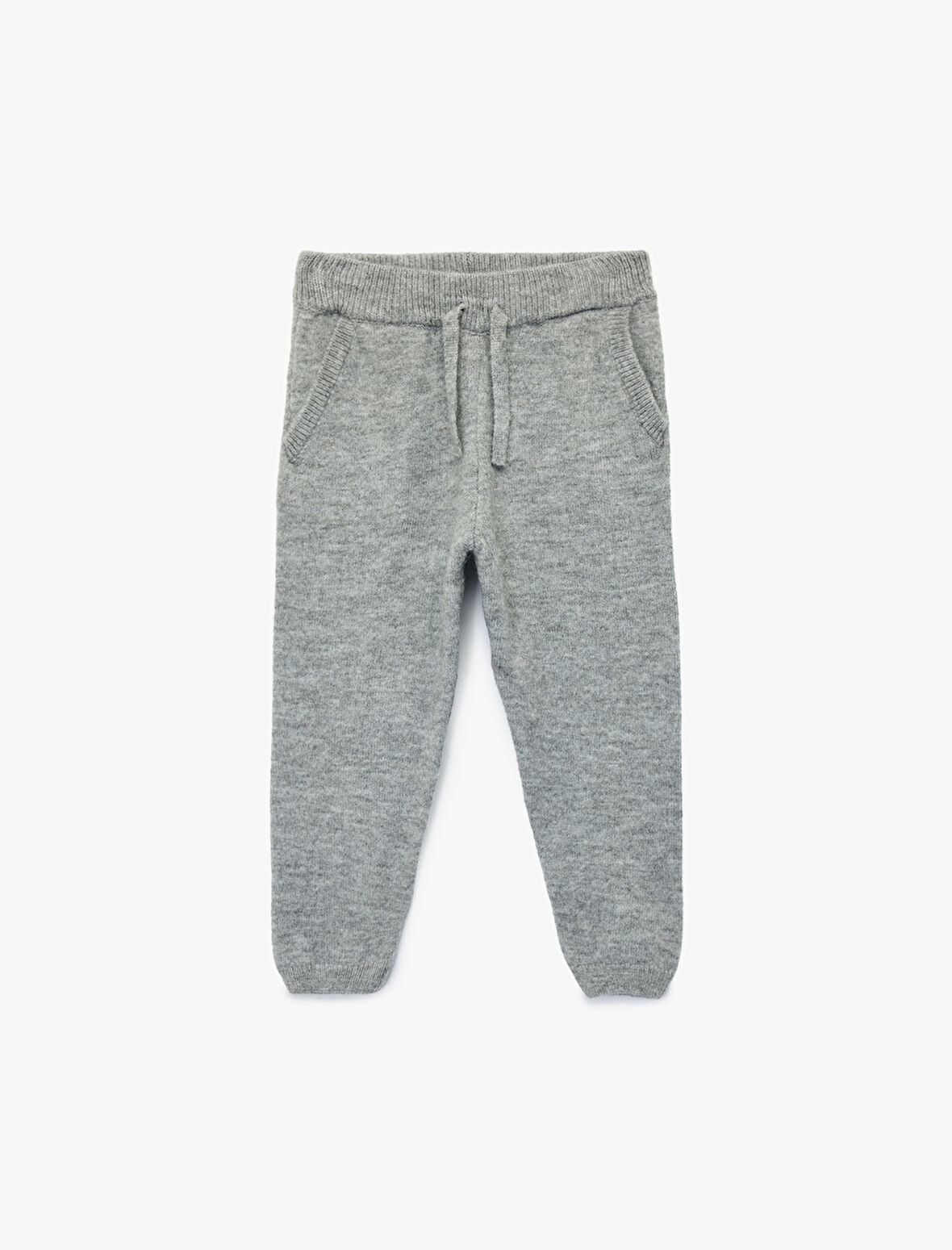 Beli Bağcıklı Basic Triko Pantolon