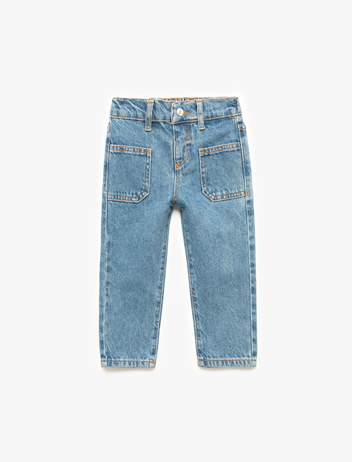 Pamuklu Cep Detaylı Denim Pantolon