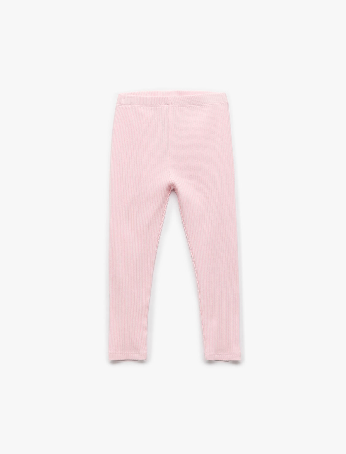 Pamuklu Beli Lastikli Ribanalı Basic Uzun Tayt