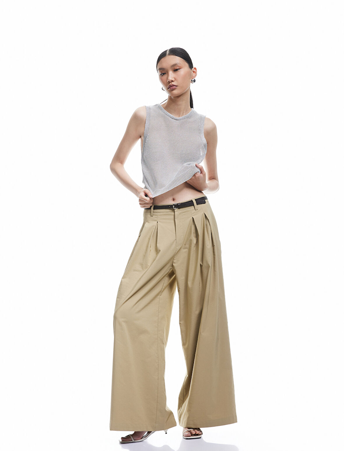 Viskon Bisiklet Yaka Triko Kolsuz Tişört