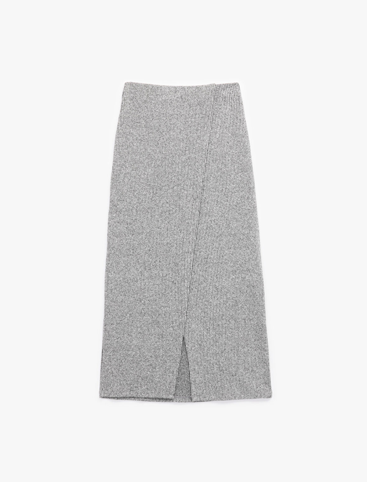 Rahat Kalıp Normal Bel Midi Yırtmaçlı Etek