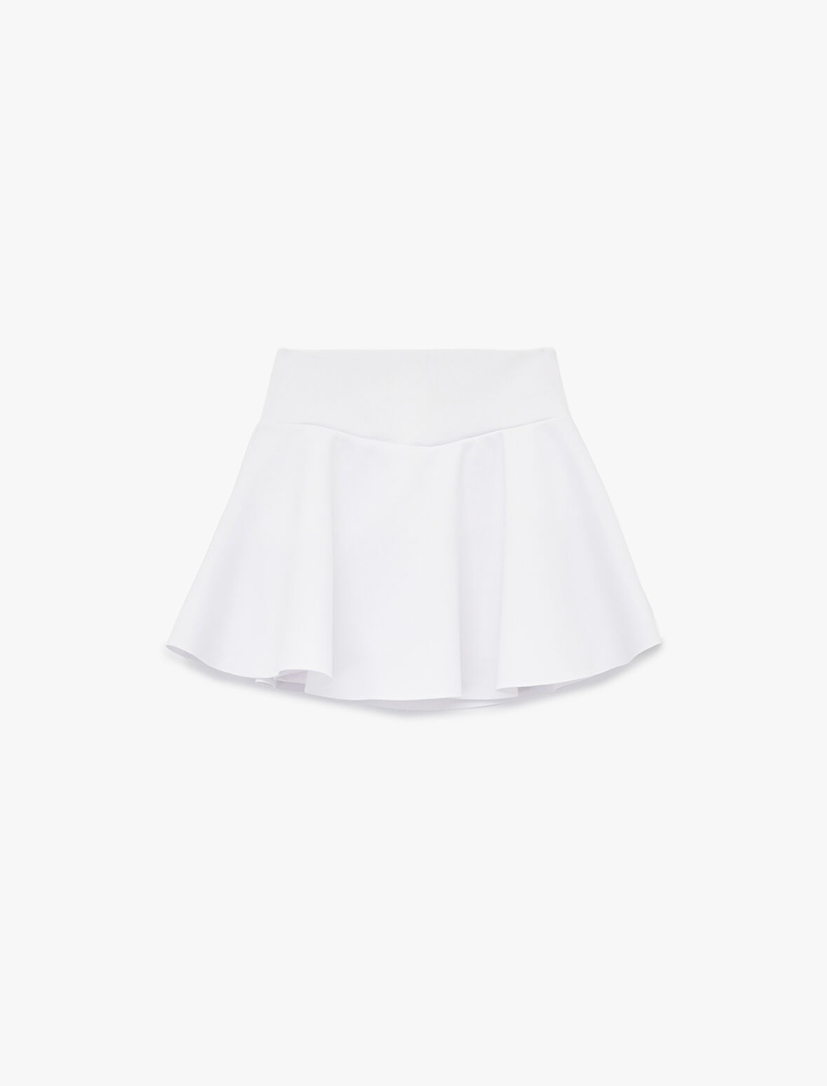 Yüksek Bel Rahat Kalıp Scuba Mini Spor Şort Etek