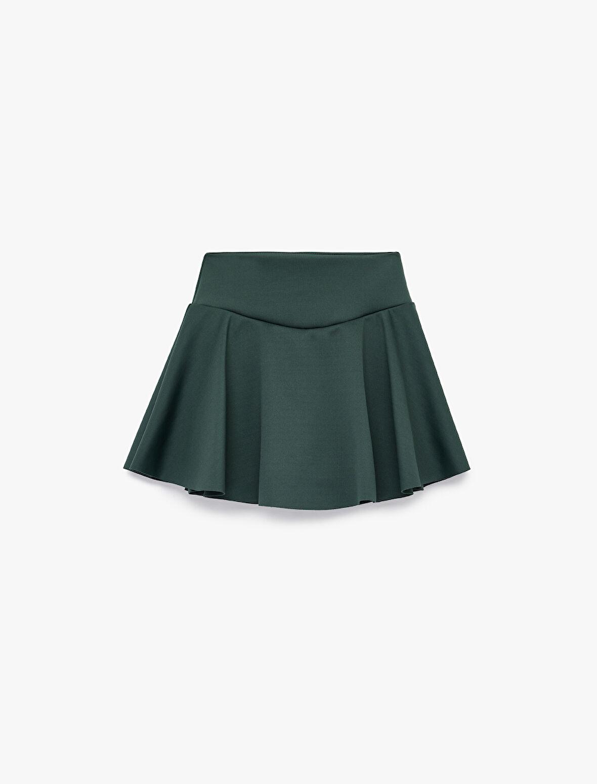 Yüksek Bel Rahat Kalıp Scuba Mini Spor Şort Etek