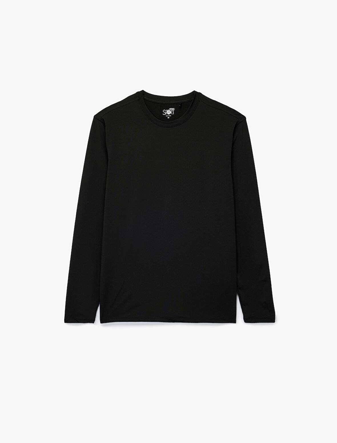 Rahat Kalıp Dikiş Detaylı Bisiklet Yaka Uzun Kollu Basic Spor Tişört